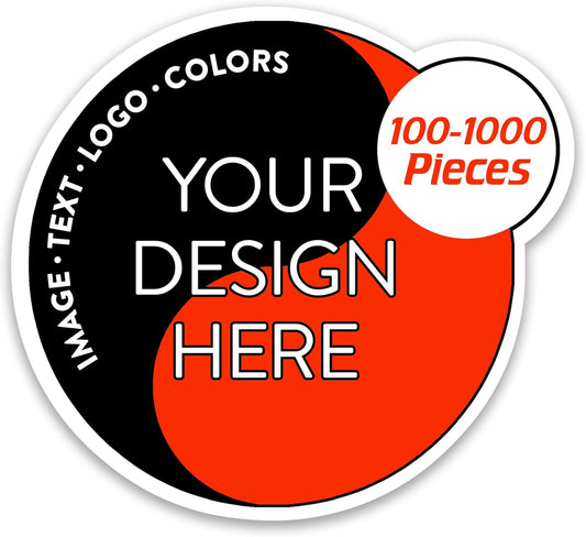 100 Custom Vinyl Stickers - Upload Your own Image, Text, Design, Logo - Personalized Logo Labels for Handmade, Packaging, Bottle, Jars, Candle, Brand Stickers (White, 1.5x1.5)