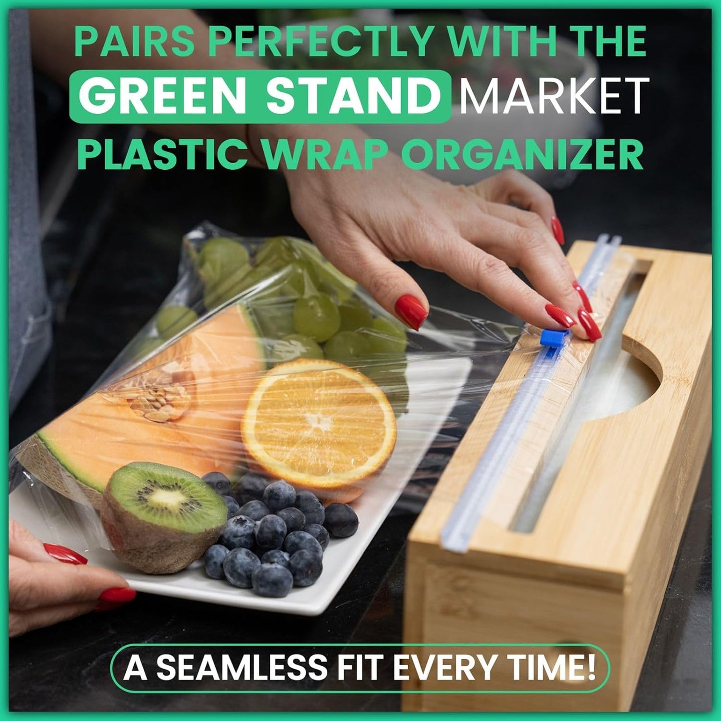 400 Sq Ft Certified Compostable Plastic Wrap – ASTM D6400 Certified Refill Roll – Durable, Food Safe, Plastic-Free Alternative