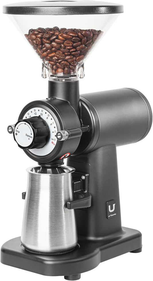 Urbanic 070s Electric Coffee Grinder (110~220v) / flat Titanium burr 60mm / 20 steps can be set (Black) / (Made in Korea)