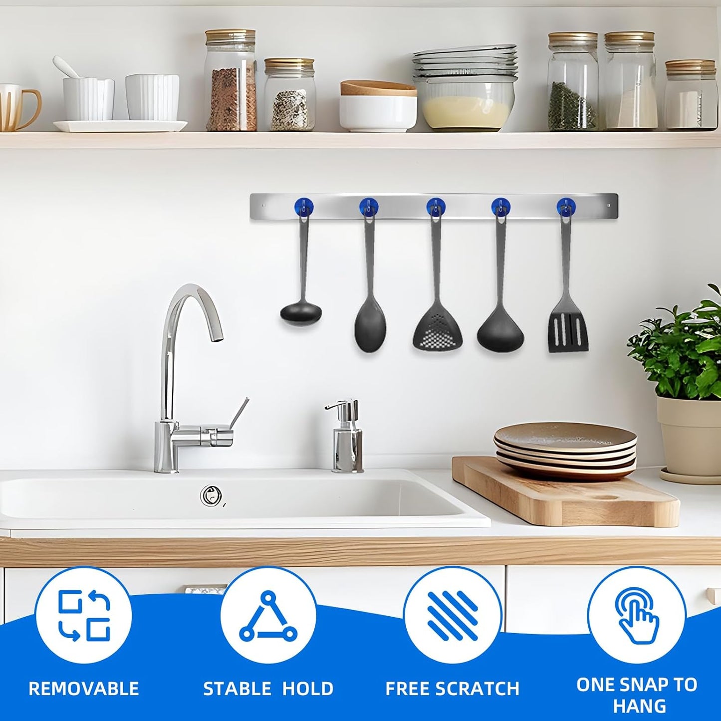 Neosmuk Magnetic Hooks, Cruise Ship Essentials, 100lb+ Heavy Duty Magnetic Hooks for Cruise Cabins, Refrigerator, Grill, Hanging, and Travel | Extra Strong Must-Haves Magnet Hook,Navyblue