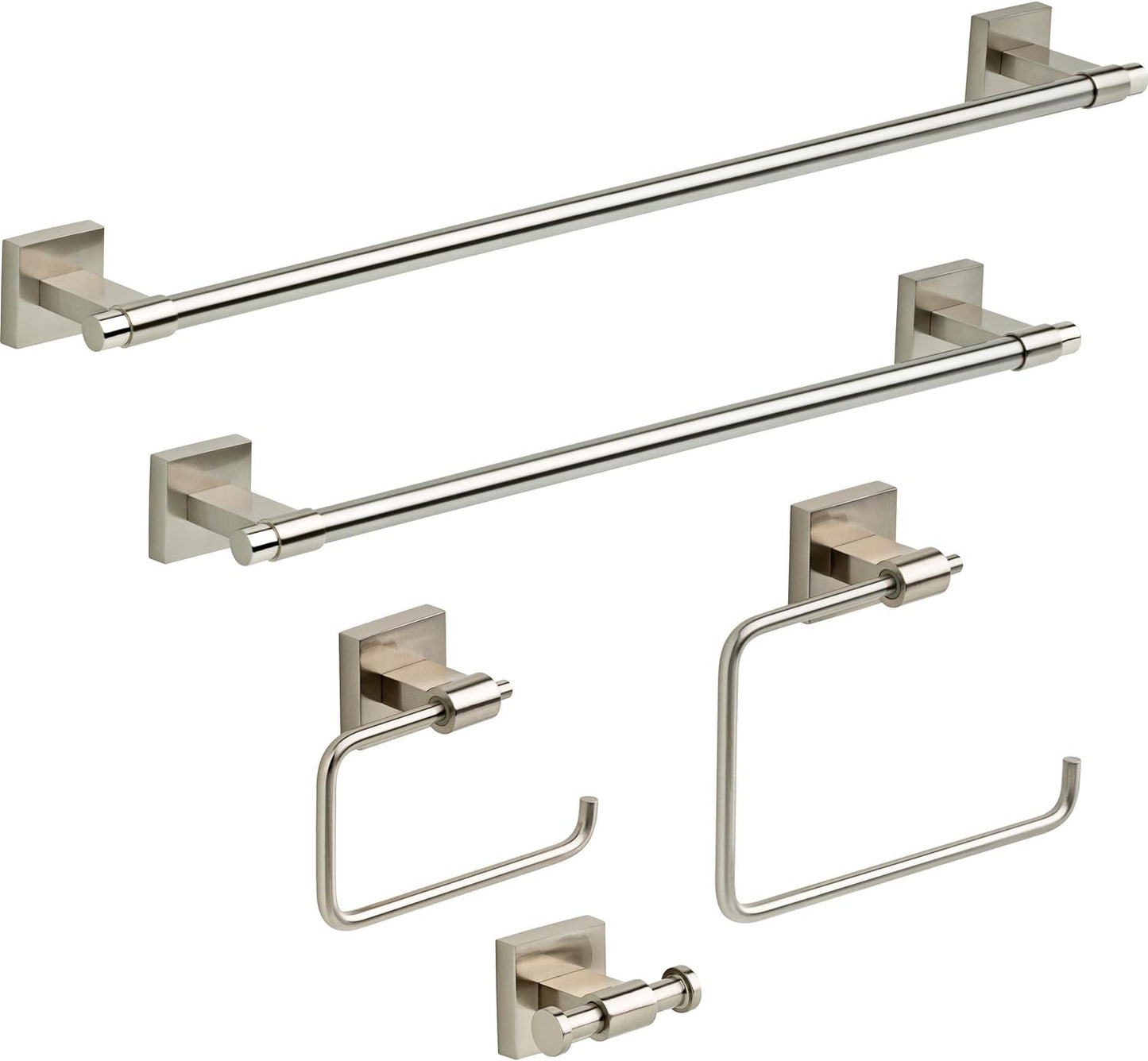 Franklin Brass Maxted (1-Pack) 18" Towel Rack for Bathroom, Satin Nickel Towel Bar for Bathroom Wall Kitchen Towel Holder Rod Wall Mounted Bathroom Accessories MAX18-SN