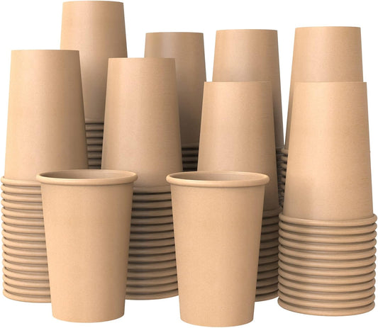 WANBAO 100 PCS 12 OZ Disposable Paper Cups, Coffee Cup, for Coffee Beverages and Cold Drinks.