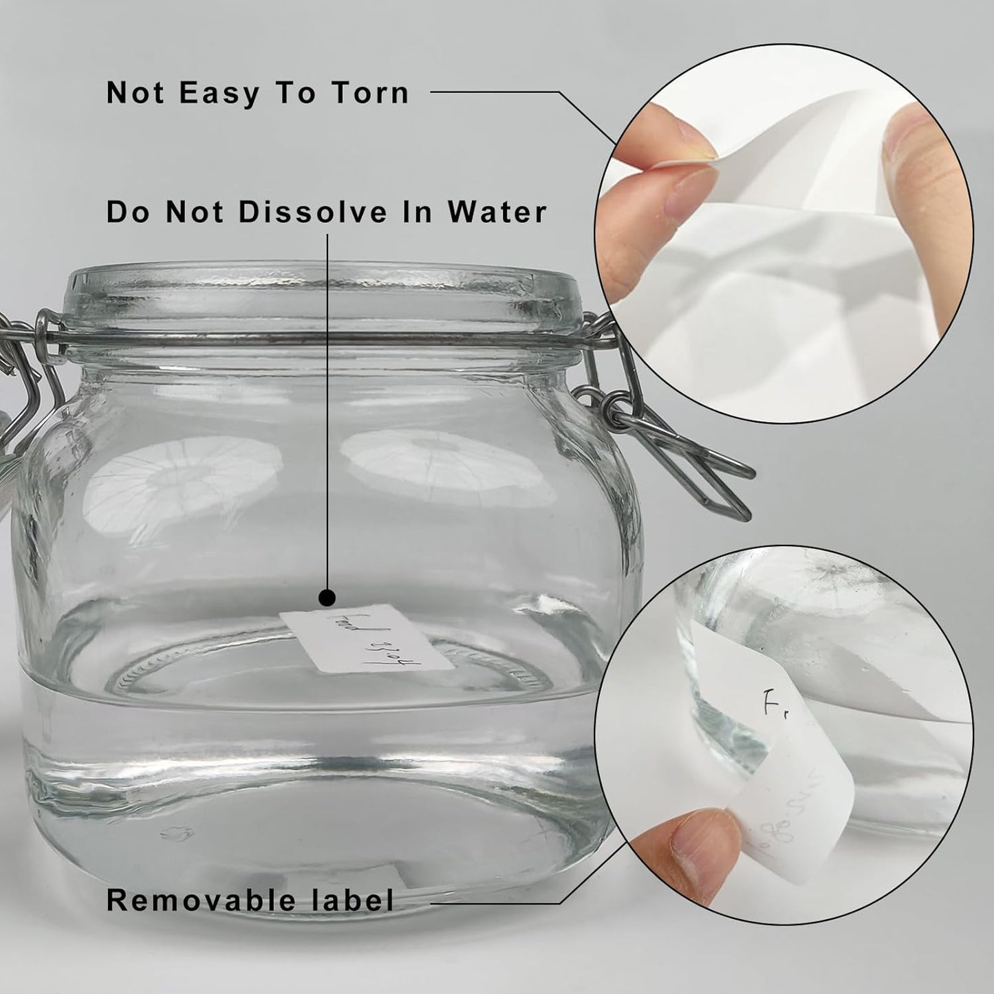 Removable Freezer Labels, Date Label 1x3 Inch Food Storage Stickers, Waterproof Oil Resistant Easy Clean Leaves no Residue 250 Total Per Roll,2 Rolls