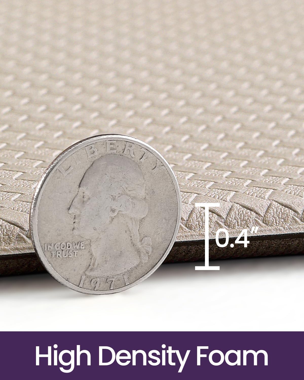 DEXI Kitchen Floor Mats Cushioned Anti Fatigue,17x59, Standing Runner Rug Waterproof, Comfort Memory Foam Padded for Front Sink Laundry, Beige