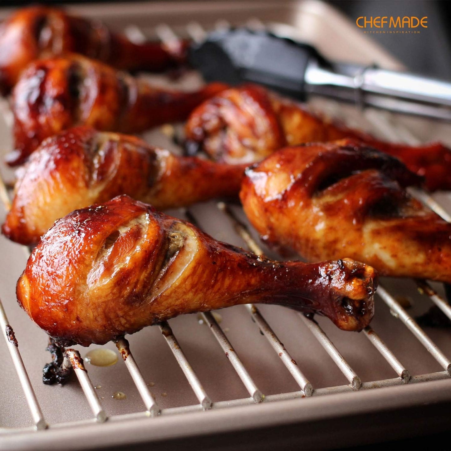 CHEFMADE 13-Inch Rimmed Baking Pan, Non-Stick Carbon Steel Cookie Sheet Pan for Oven Roasting Meat Bread Jelly Roll Battenberg Pizzas Pastries 9.7" x 13.6" x 1" (Champagne Gold)