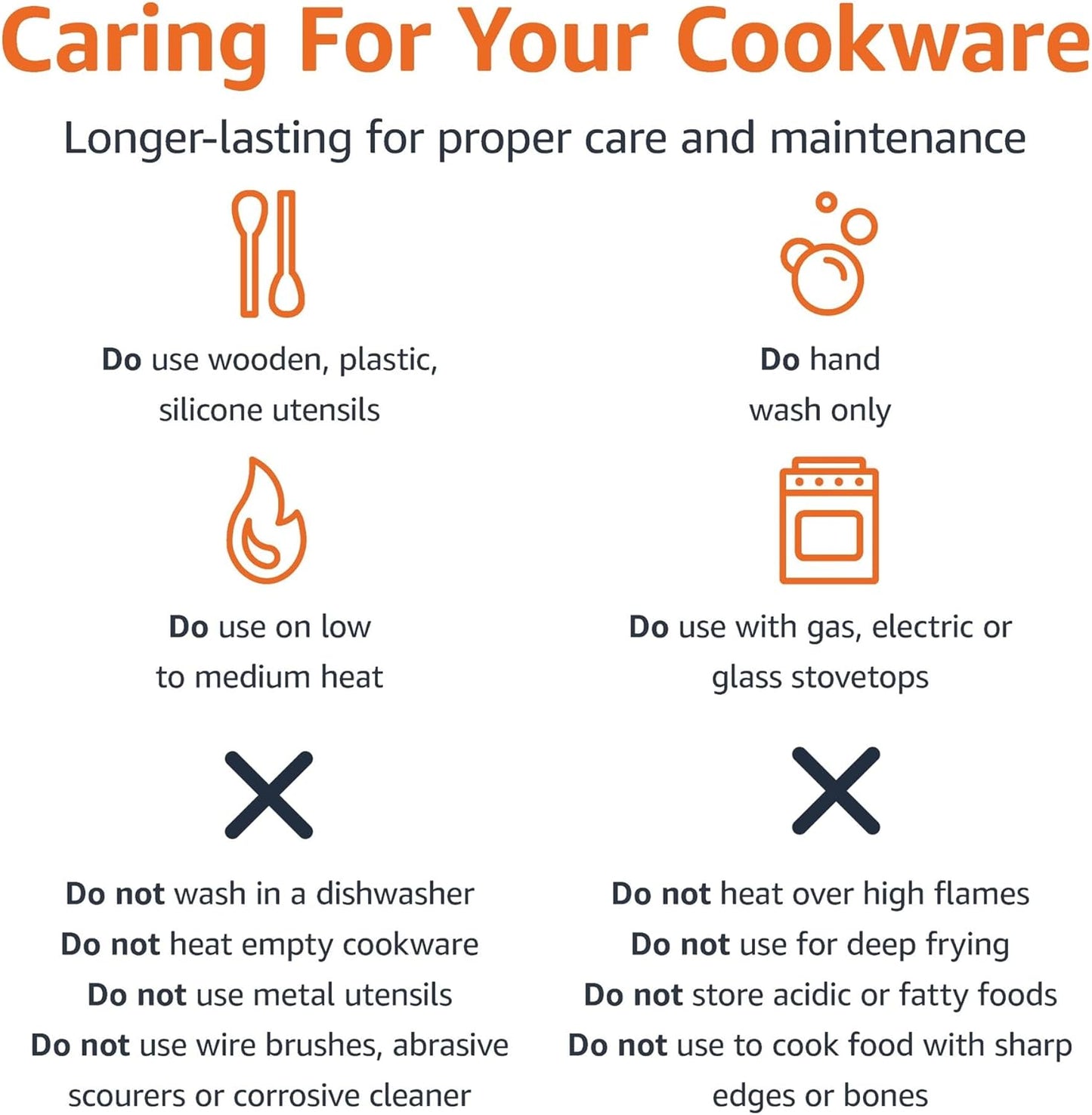 Amazon Basics Non Stick Kitchen Cookware 15-Piece Set, Non-Induction, Includes Pots, Pans, and Utensils, Black