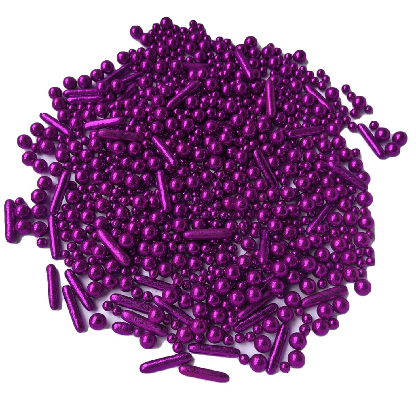 Sprinkles Purple Pearl Sugar Candy Mix Size Baking Cake Decorations Cupcake Toppers Celebrations Shaker Jar Wedding Shower Party (130g/4.2oz）