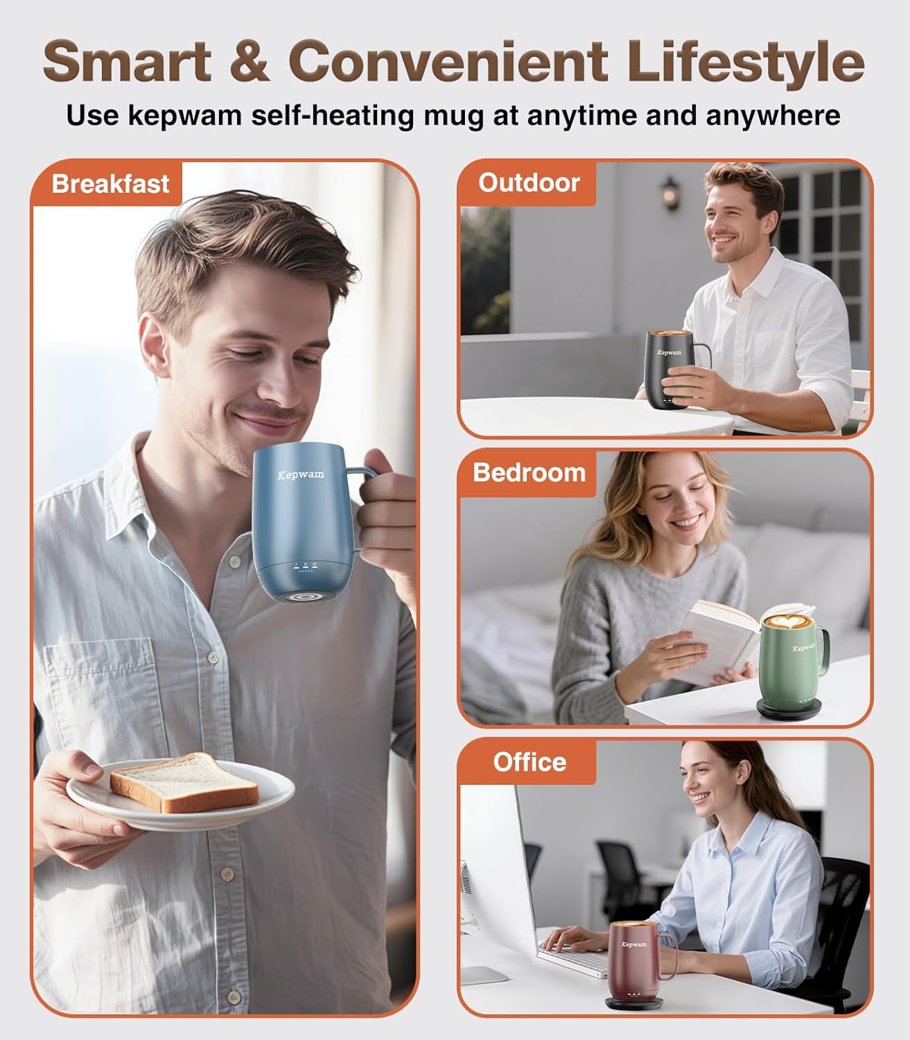 Heated Coffee Mug T2-Plus, 20oz Leading Large Capacity Self Heating Coffee Mug, Up to 8 Hrs Battery & Hot Up to 149℉, Smart Coffee Mug for Women, Men