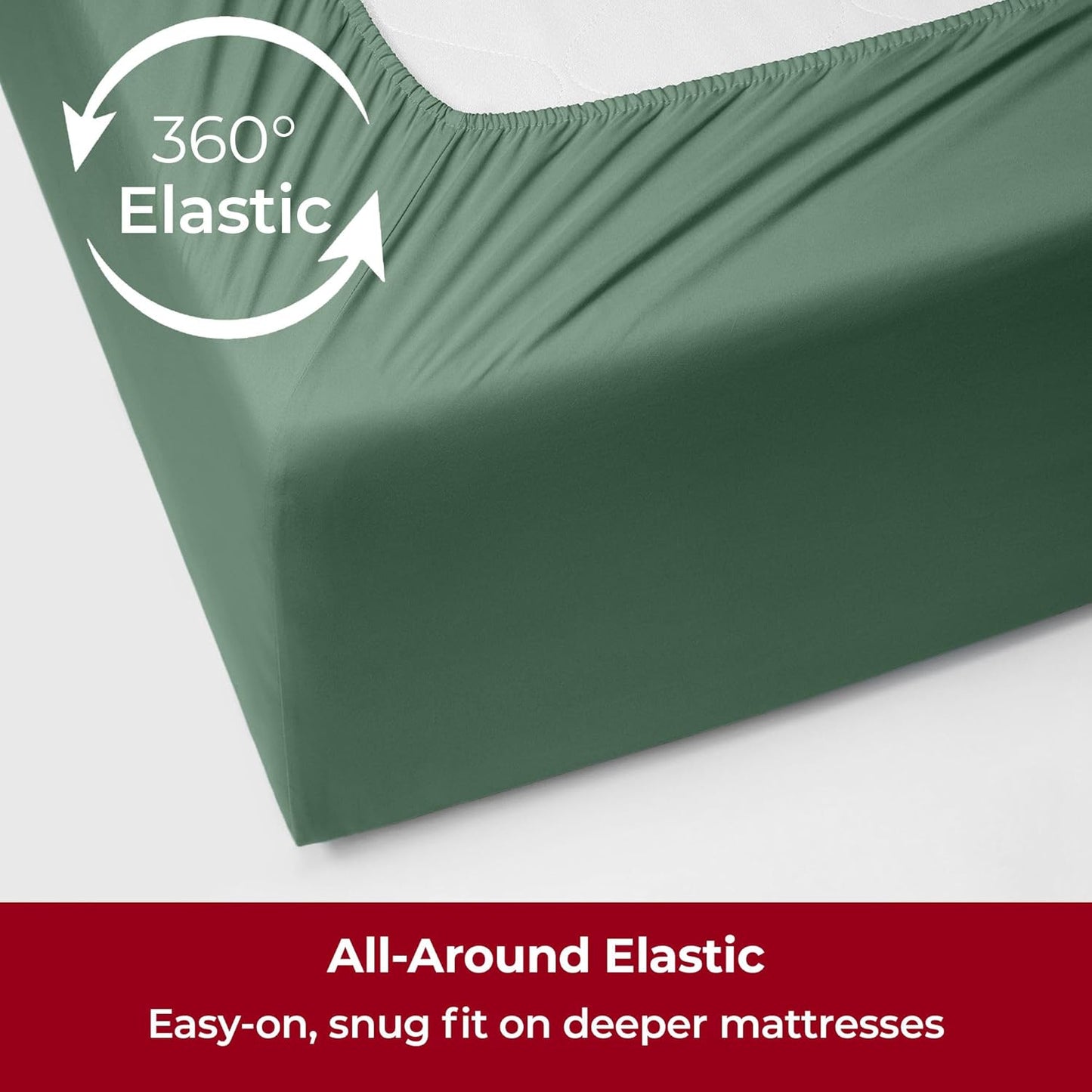 Mellanni Extra Deep Queen Sheets - 4 PC Iconic Collection Bedding - Hotel Luxury, Ultra Soft, Cooling Bed Sheets - Wrinkle, Fade, Stain Resistant (Queen, Emerald Green)