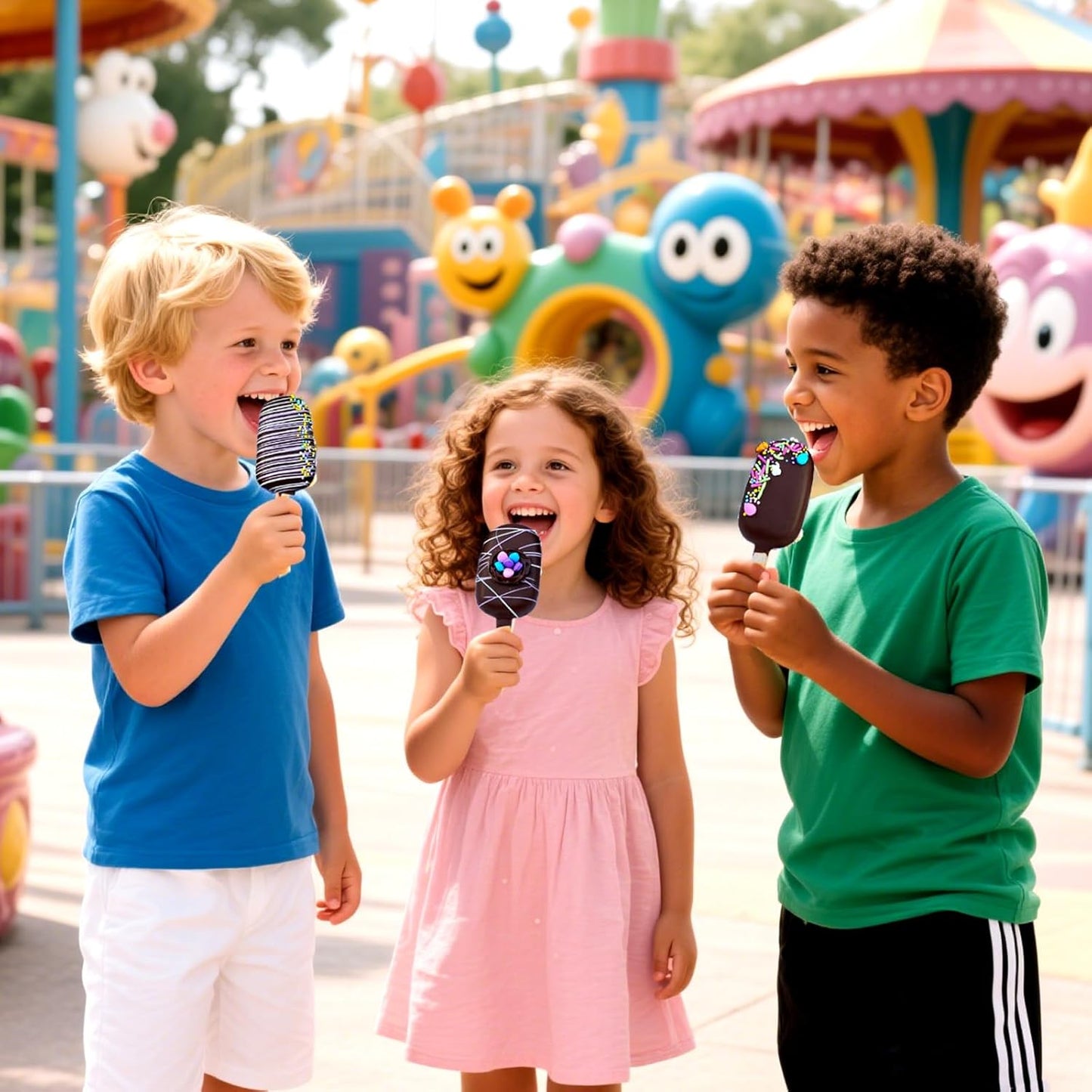 Juome Cake Pop Mold Kit, 8 Cavities Small Cakesicle Molds Silicone with 100 Wooden Sticks & 100 Packaging Bags with Ties, Cake Pop Maker Supplies Accessories, Baking Tools for Home Baking Desserts