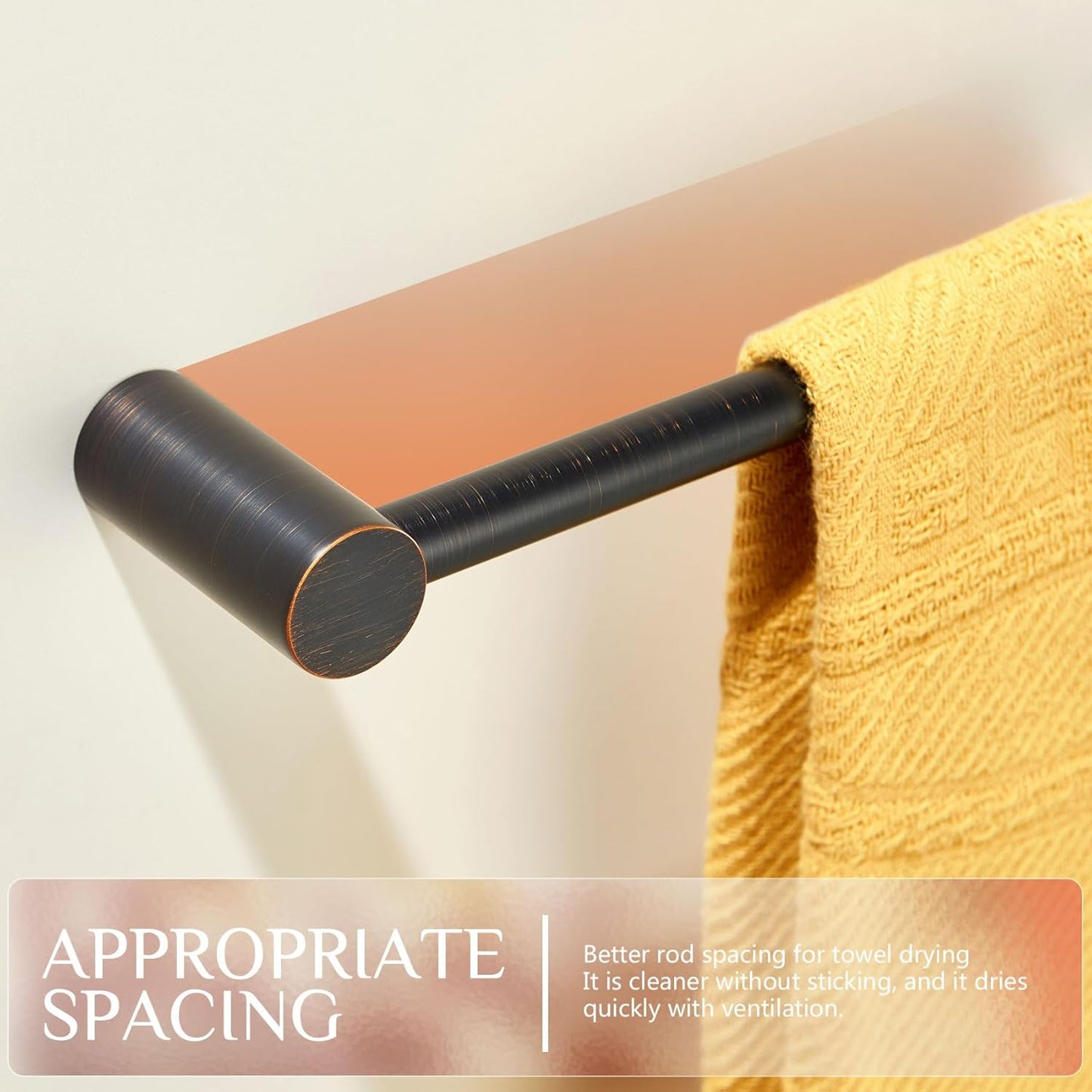 KOKOSIRI Towel Bar Oil Rubbed Bronze 32'' Bath Towel Rack Holders Single Rail for Bathroom Wall Mounted Stainless Steel Bathroom Hardware, B4007ORB-L32