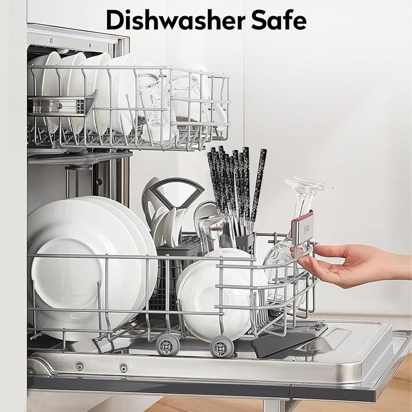 Stainless Steel Chopsticks 2 Pairs: Metal Titanium Plated Chopstick Set,Dishwasher Safe,Non-Slip,Laser Engraved,Gift Box Packaging,Japanese Chinese Korean chop Sticks for Cooking Eating