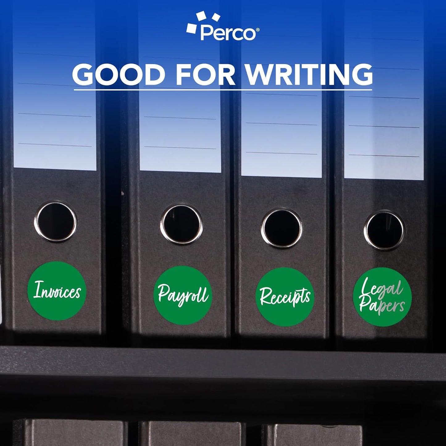 Perco Green 3-Inch Round Circle Dot Sticker Labels with Easy Peel Perforation - 500 Labels per Roll - Strong Adhesion, Vibrant Colors for Organizing, Crafting & More - Made in USA