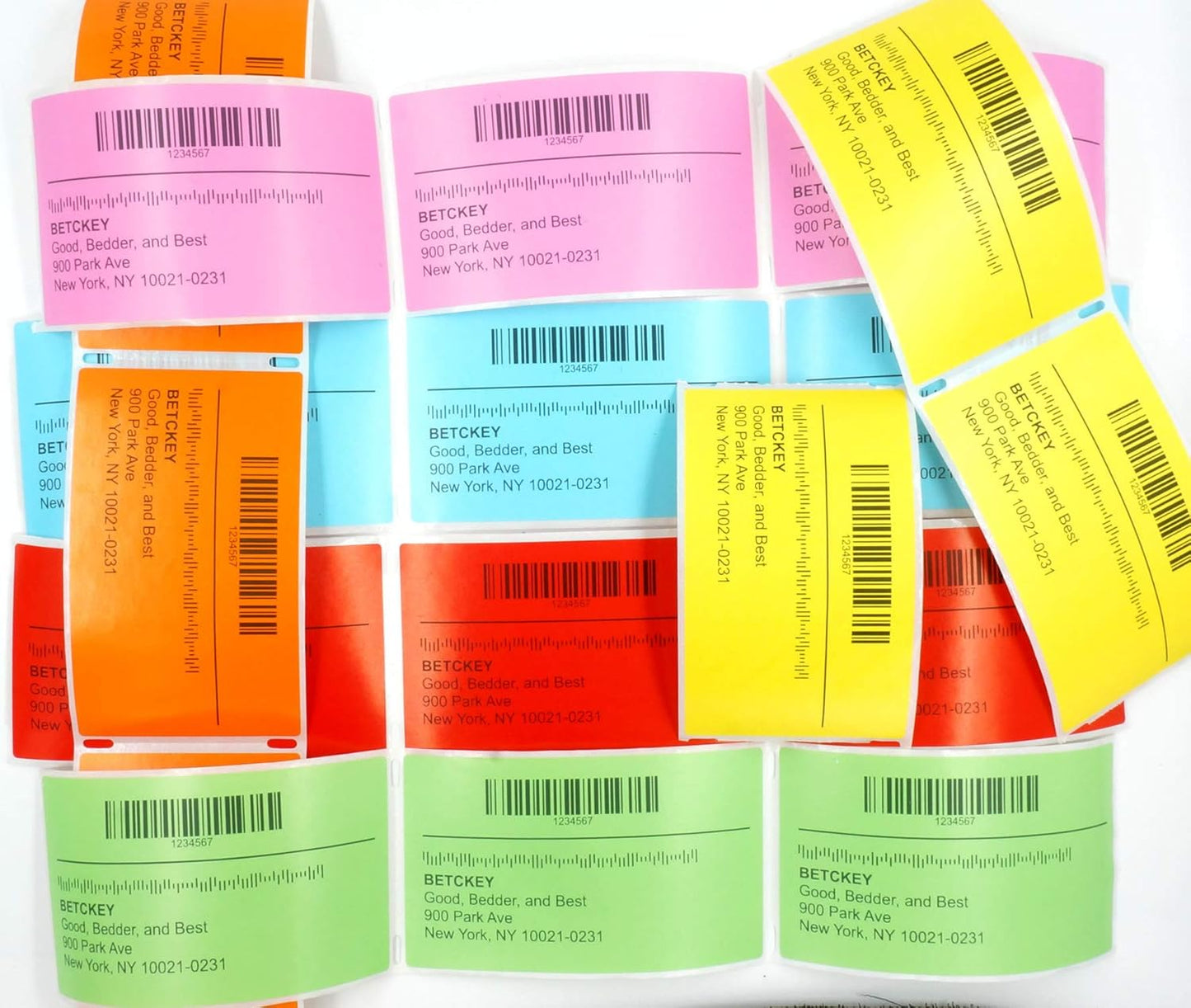 BETCKEY - 1" x 2" Barcode & Address Labels Compatible with Zebra & Rollo Label Printer,Premium Adhesive & Perforated [Red, 6 Rolls, 4500 Labels]