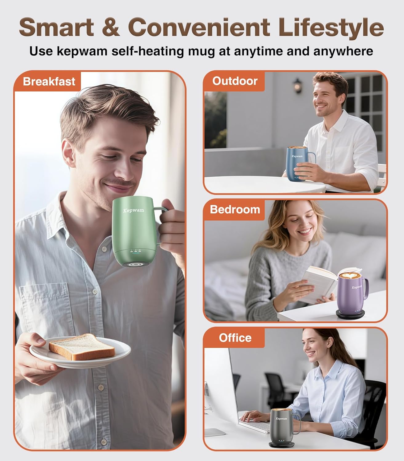 Heated Coffee Mug T2-Plus, 20oz Leading Large Capacity Self Heating Coffee Mug, Up to 8 Hrs Battery & Hot Up to 149℉, Smart Coffee Mug for Women, Men