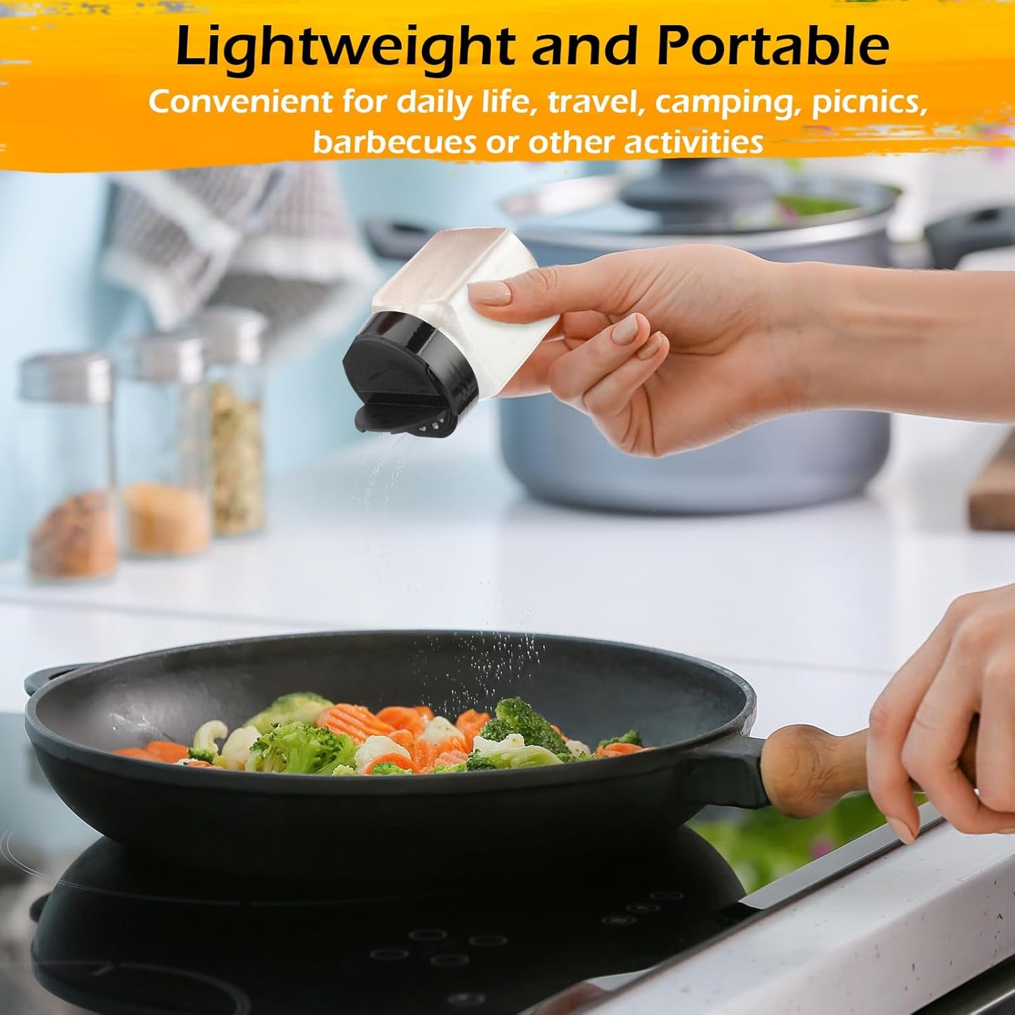 30 Pack Plastic Spice Jars with Shaker Lids Clear Seasoning Containers Spice Bottles for Kitchen Storing Spice Herbs Seasoning Powders(Square,6.1 oz)