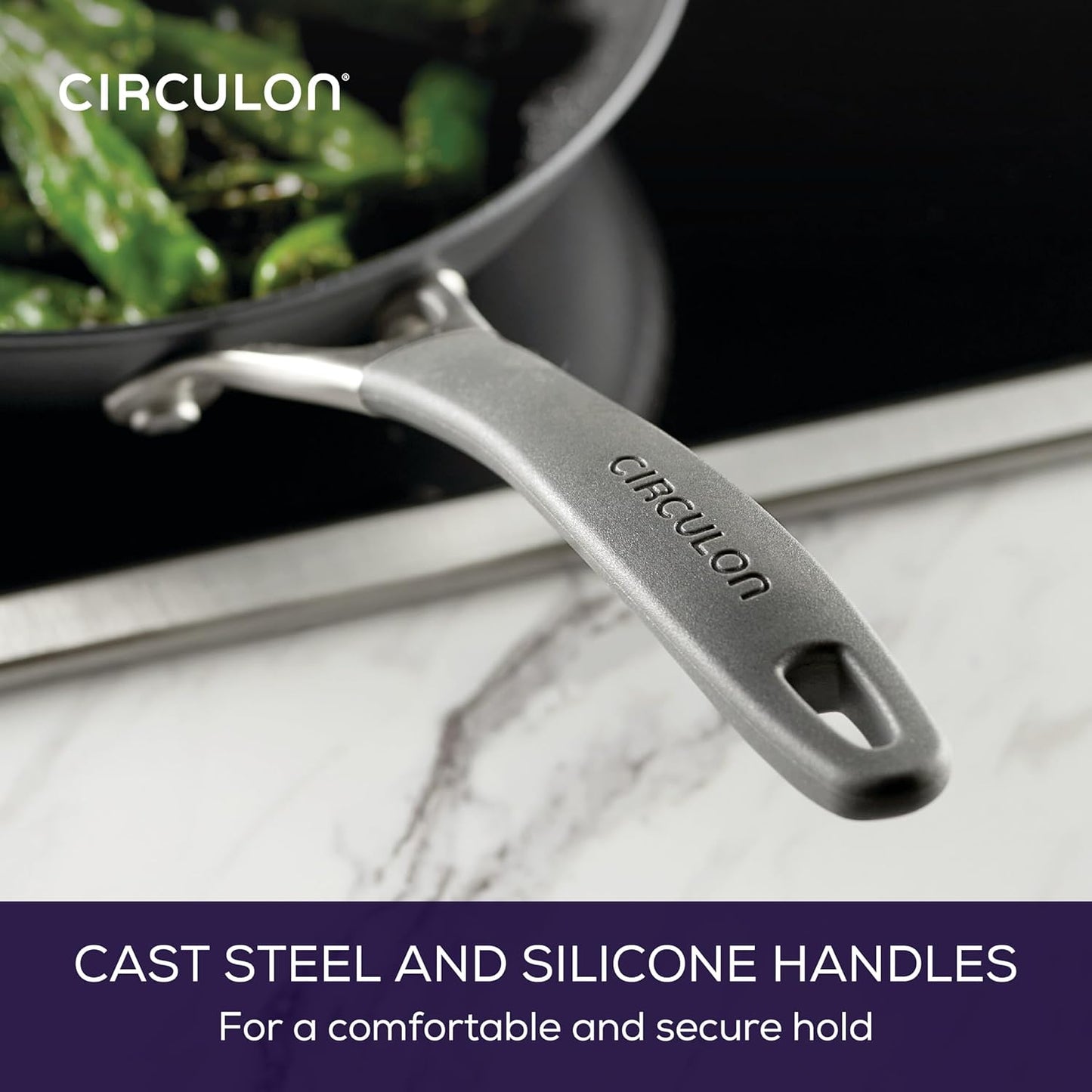Circulon A1 Series with ScratchDefense Technology Nonstick Induction Frying Pans/Skillet Set, 8.5 Inch and 10 Inch - Graphite, Skillet Set (8.5" & 10")