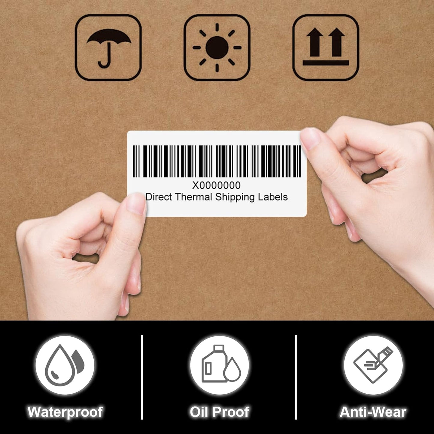 CLASSY 2" x 1" Direct Thermal Labels, Barcode & Return Address, Compatible with Zebra & Rollo Printers (1300 Labels)