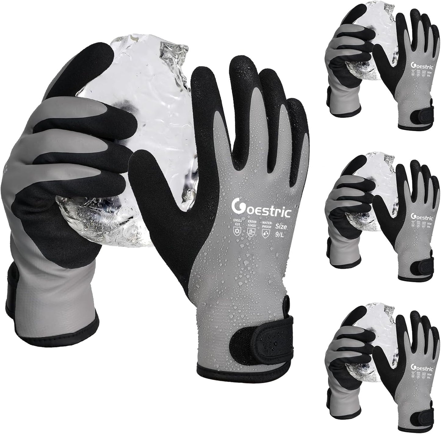 Waterproof Winter Gloves for Men & Women, Insulated Work Gloves with Grip for Cold Weather, Construction & Snow Work