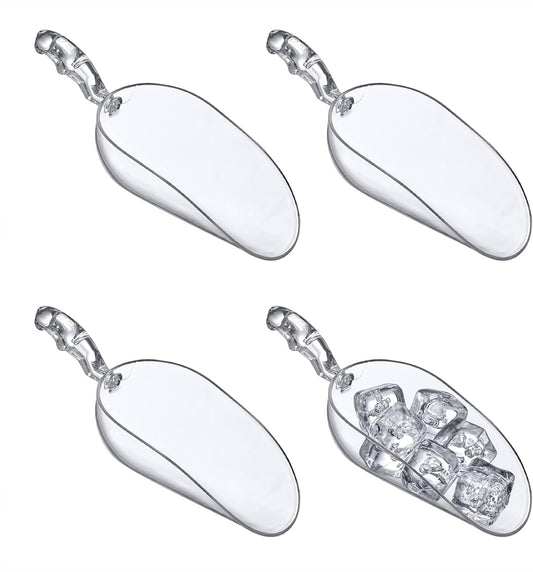 Amazing Abby - Elsa - 12-Ounce Plastic Ice Scoops (Set of 4), Plastic Utility Scoops, BPA-Free, Food-Grade, Shatter-Proof, Good for Kitchen and Restaurant, Perfect for Home and Commercial Use