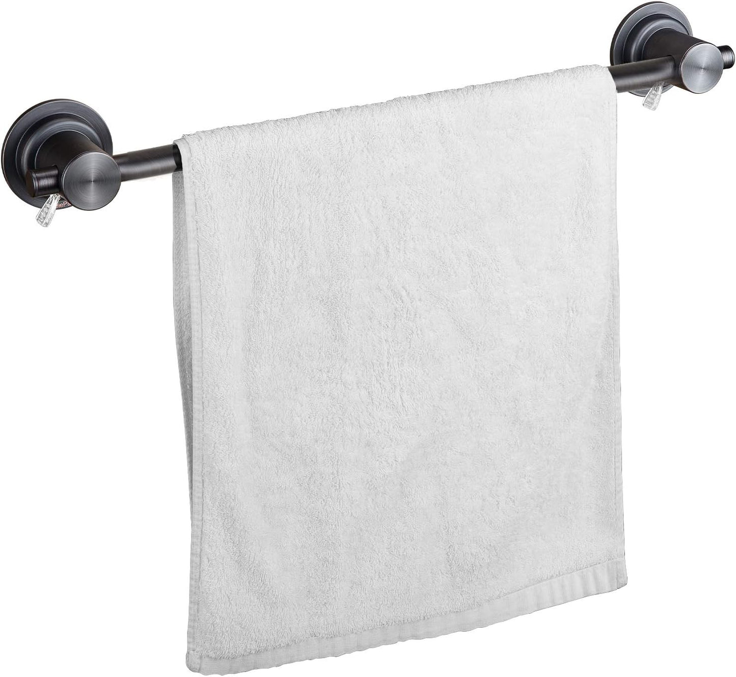 JiePai Suction Cup Towel Bar 24 Inch Oil Rubbed Bronze,Removable Modern Vacuum Suction Towel Holder for Bathroom Door Adhesive Towel Bar Suction Towel Rack Holde
