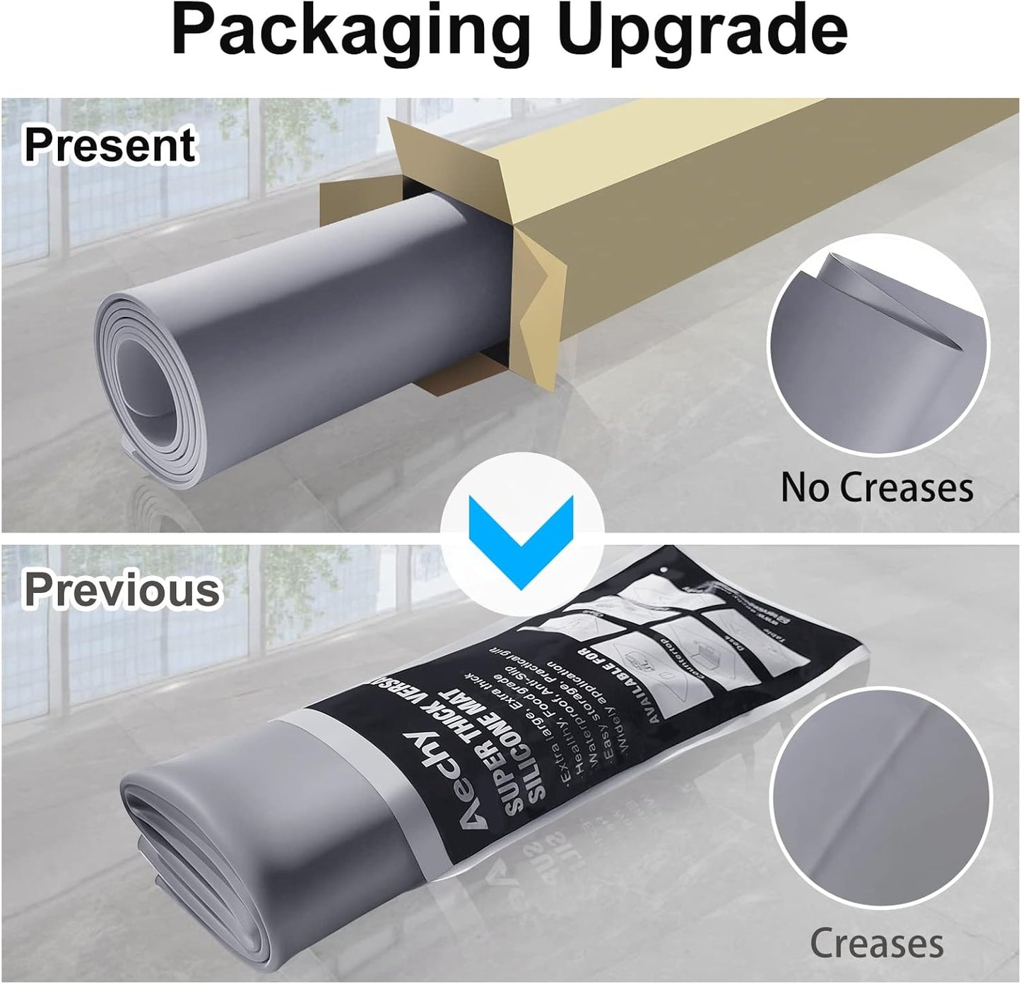 AECHY Extra Large Silicone Mat 35.3"x23.5"x0.08", Multipurpose Silicone Mat Thick Heat Resistant Mat Shipped Rolled Up Kitchen Counter Mat Waterproof Silicone Mats for Kitchen Counter Dark Gray