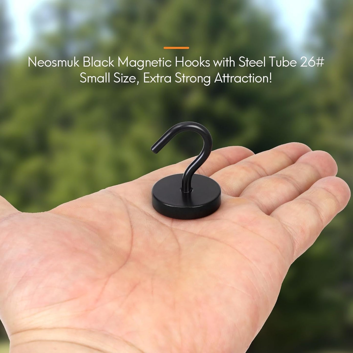 Neosmuk Magnetic Hooks Large Opening, Cruise Ship Essentials, 80lb+ Heavy Duty Magnetic Hooks for Cruise Cabins, Refrigerator, Grill, Hanging, and Travel | Extra Strong Must-Haves Magnet Hook,Black