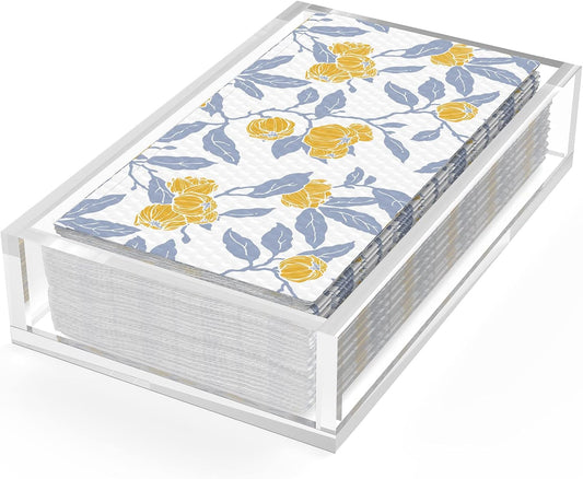 Napkin Holder, 8mm Thicken Clear Acrylic Tray for Disposable Hand Towels, Bathroom Vanity Organizer Tray Guest Paper Towels holder Lucite Tray for Bathroom, Business, Restaurant, Hotel