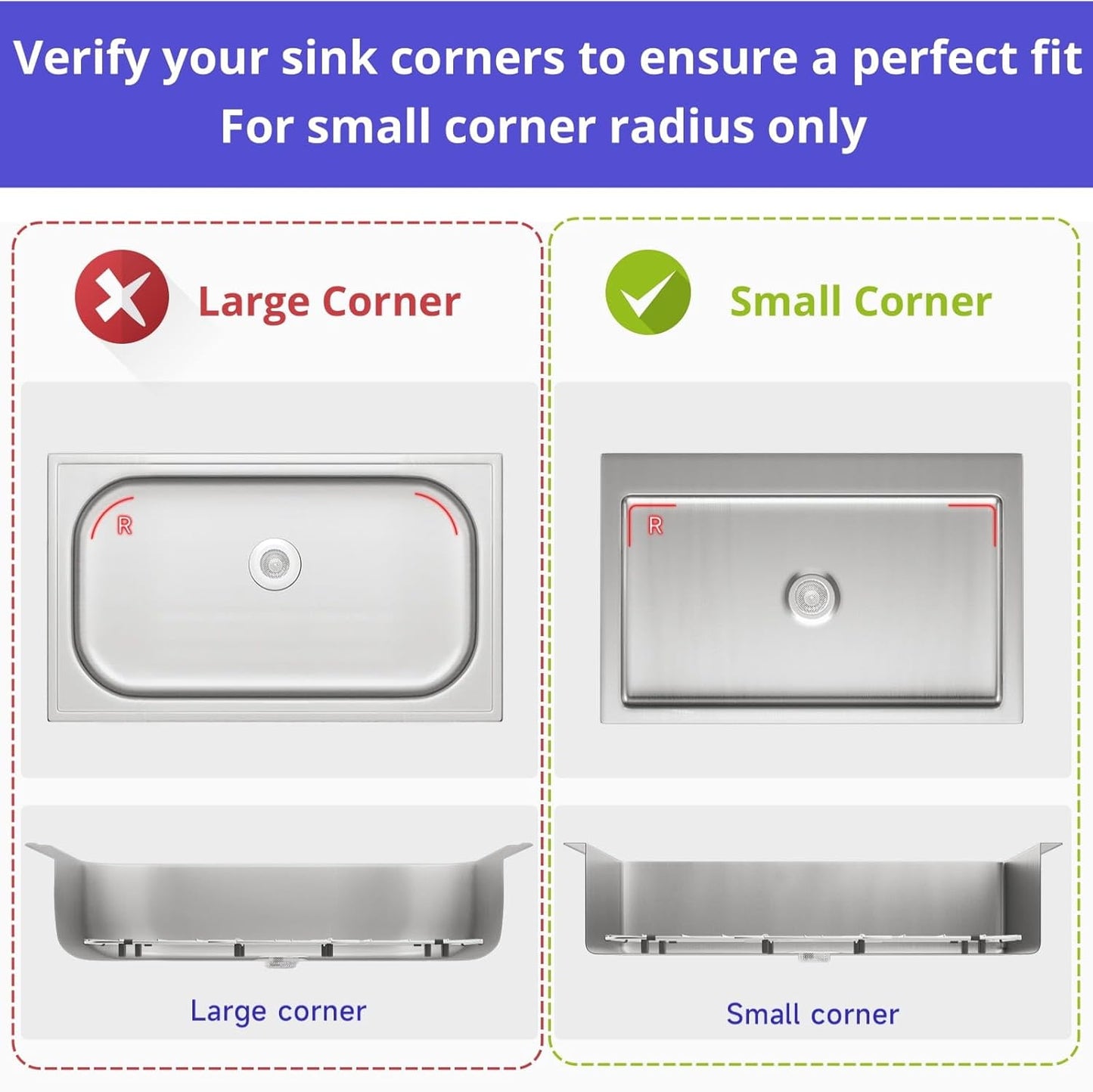 Sink Protectors for Kitchen Sink, Sink Rack for Bottom of Sink, Metal Sink Rack, Kitchen Sink Gird, Bottom Basin Rack, Stainless Steel, 28 1/4" * 14 1/4"