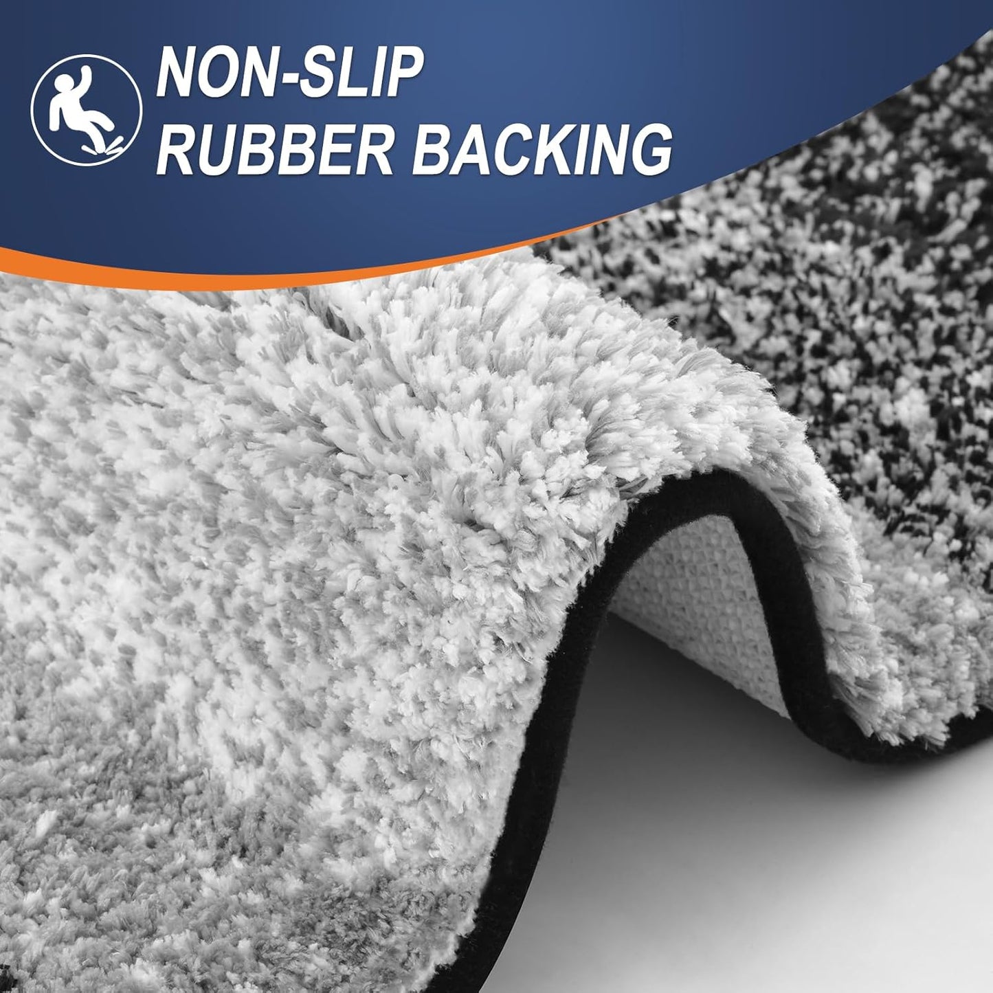 OLANLY Bathroom Rugs Mat 24x16, Extra Soft Absorbent Microfiber Bath Rugs, Rubber Backing, Quick Dry, Machine Washable Bath Mats for Bathroom Floor, Tub and Shower, Home Decor Accessories, Black