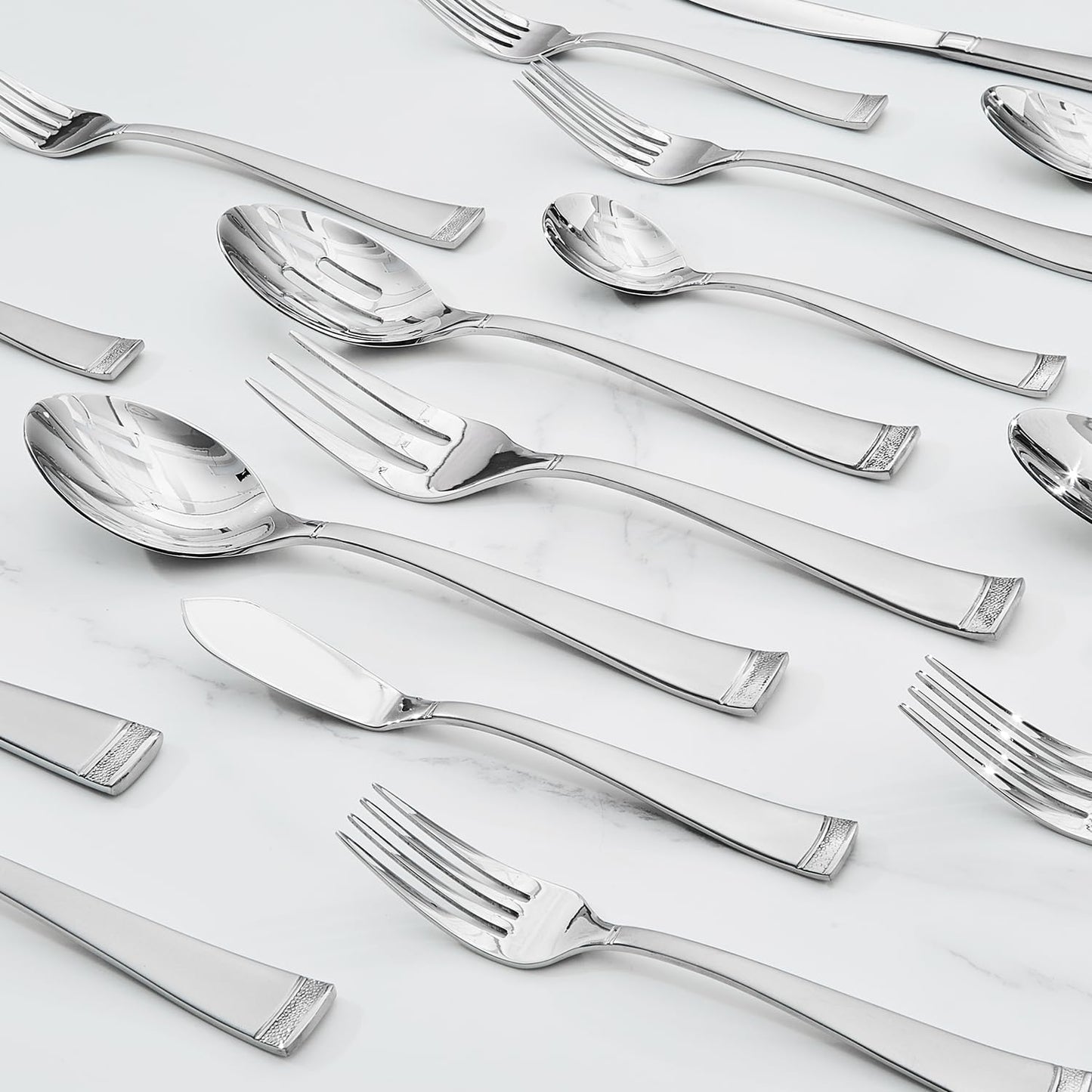 KINGSTONE Silverware Set, 30-Piece Flatware Set for 6, 18/10 Stainless Steel Cutlery Set with Bead Edge, Utensil for Kitchen, Home, Party, Wedding, Mirror Polished, Dishwasher Safe