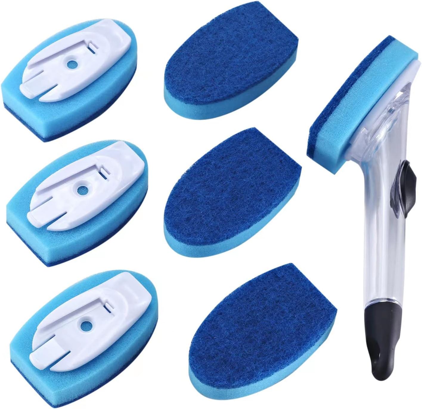 Dish Wand & 7 Pack Dishwashing Sponge Refills Non Scratch,dishwashing Sponge with Handle,Cleaning sponges for Household use