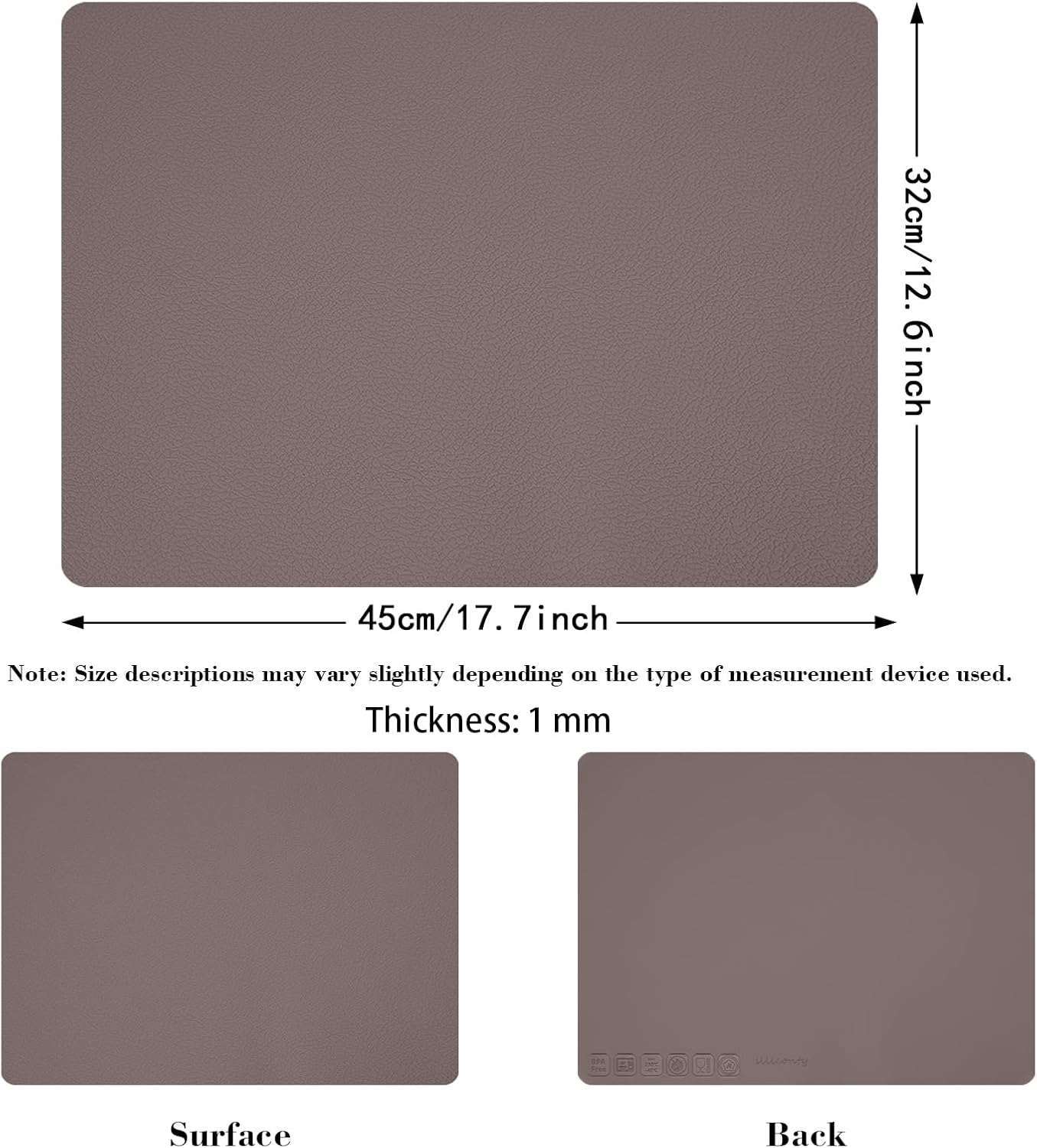 Silicone Placemats Set of 4, Heat Resistant Table Mats,Non-Slip Mats,Waterproof Placemats,Easy to Clean,Dustproof Mats,Perfect for Indoor & Outdoor Dining,12.6 x 17.7 inches by Siliconty (Dark Purple)