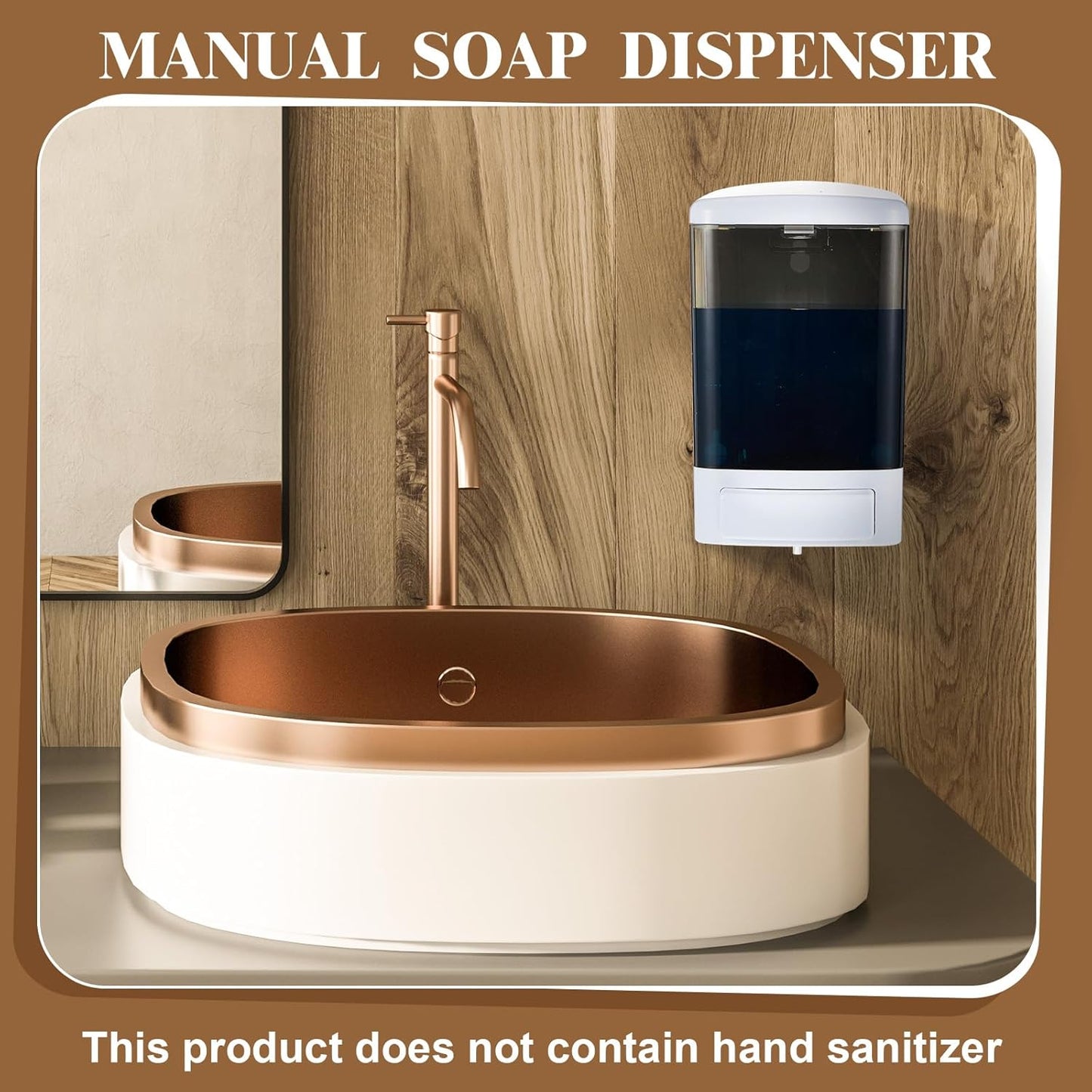 Hushee 2 Pcs Commercial Soap Dispenser Wall Mounted Manual Soap Dispenser Containers Bathroom Plastic Hand Wash Wall Containers for Kitchen Hotel Liquid