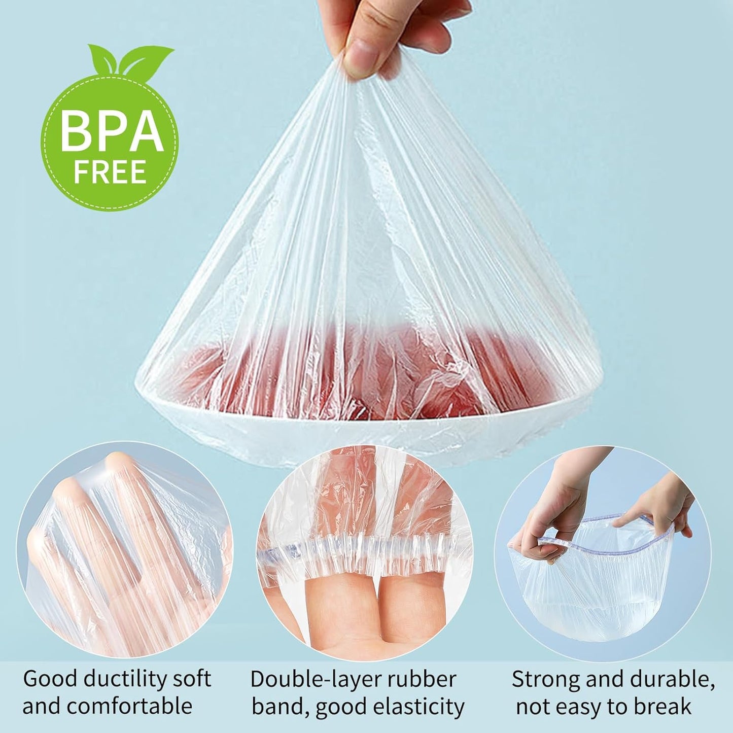 Homelove Plastic Bowl Covers Dish Cover Food Cover, 200pcs Reusable Elastic Stretch Fresh Keeping Covers, Kitchen Dining Cookware Canning Lids Food Bags, Universal Kitchen Plastic Wrap [Colorful]