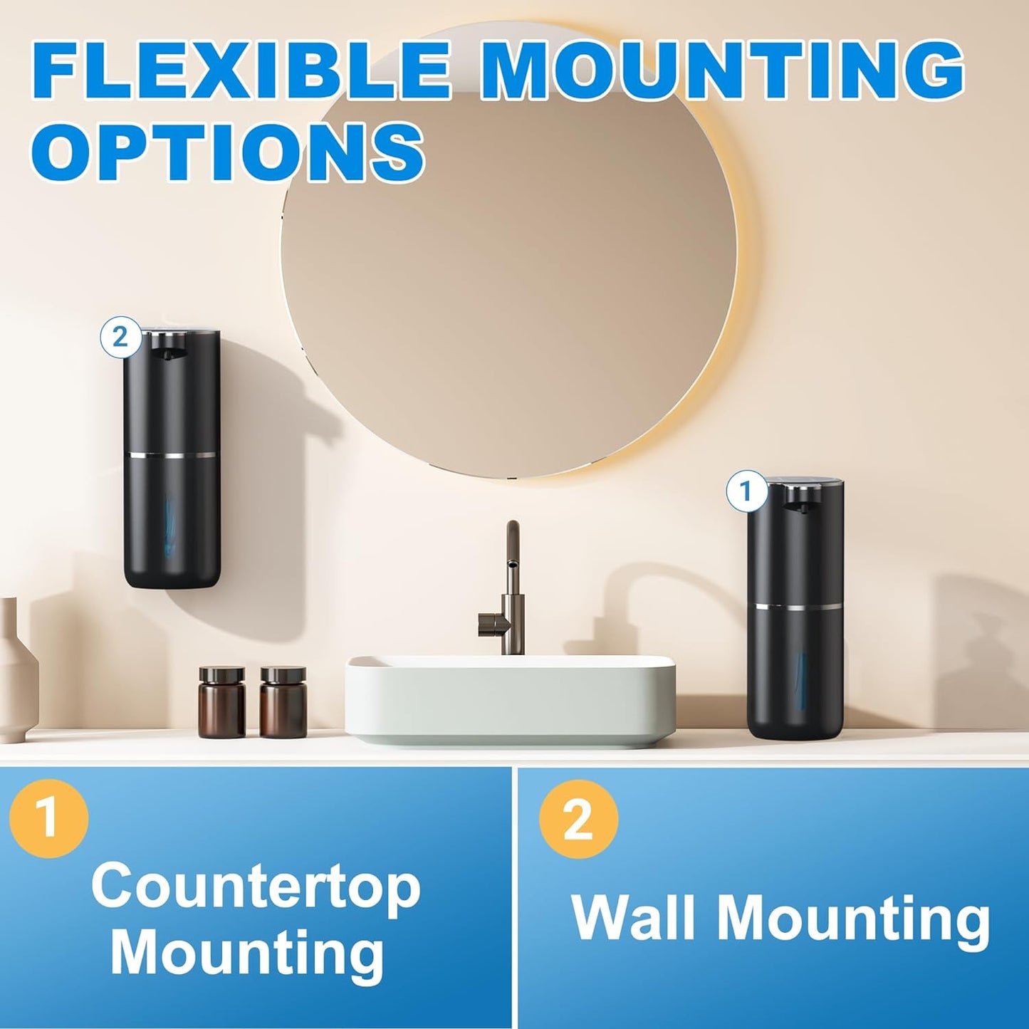 Automatic soap Dispenser touchless Automatic Liquid Soap Dispenser 4 Adjustable 1200mAh Soap Dispensing Levels Wall Mount for Kitchen and Bathroom