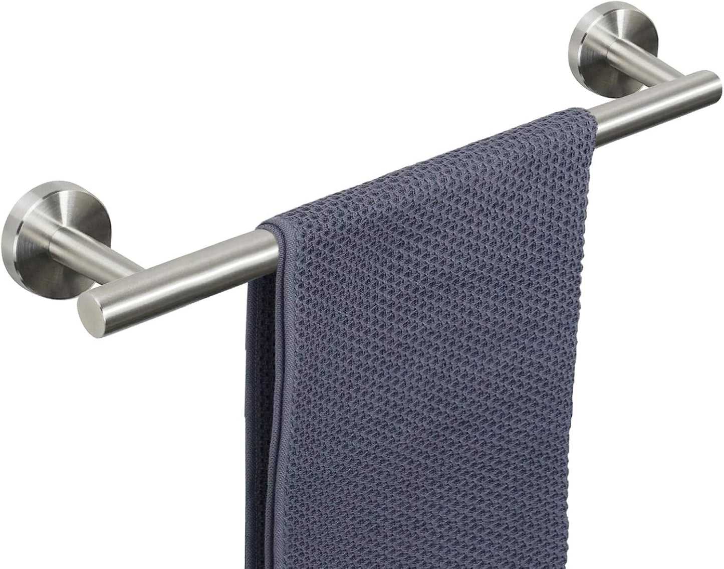 NearMoon Bath Towel Bar, Bath Accessories Thicken Stainless Steel Shower Towel Rack for Bathroom, Towel Holder Wall Mounted (1 Pack, Brushed Nickel, 16 Inch)