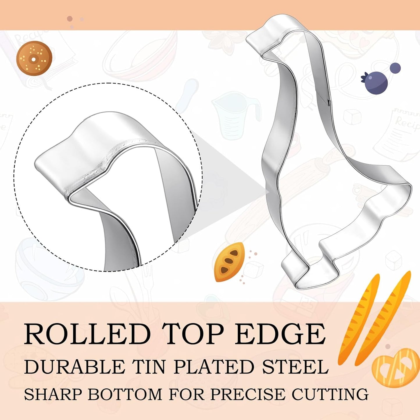 Honeydak 2 Pcs 5 Inch One Silly Goose Cookie Mold Goose Cookie Cutter Number 1 Cutter Metal Pancake Fondant Cake Mold First Birthday Baking Supplies