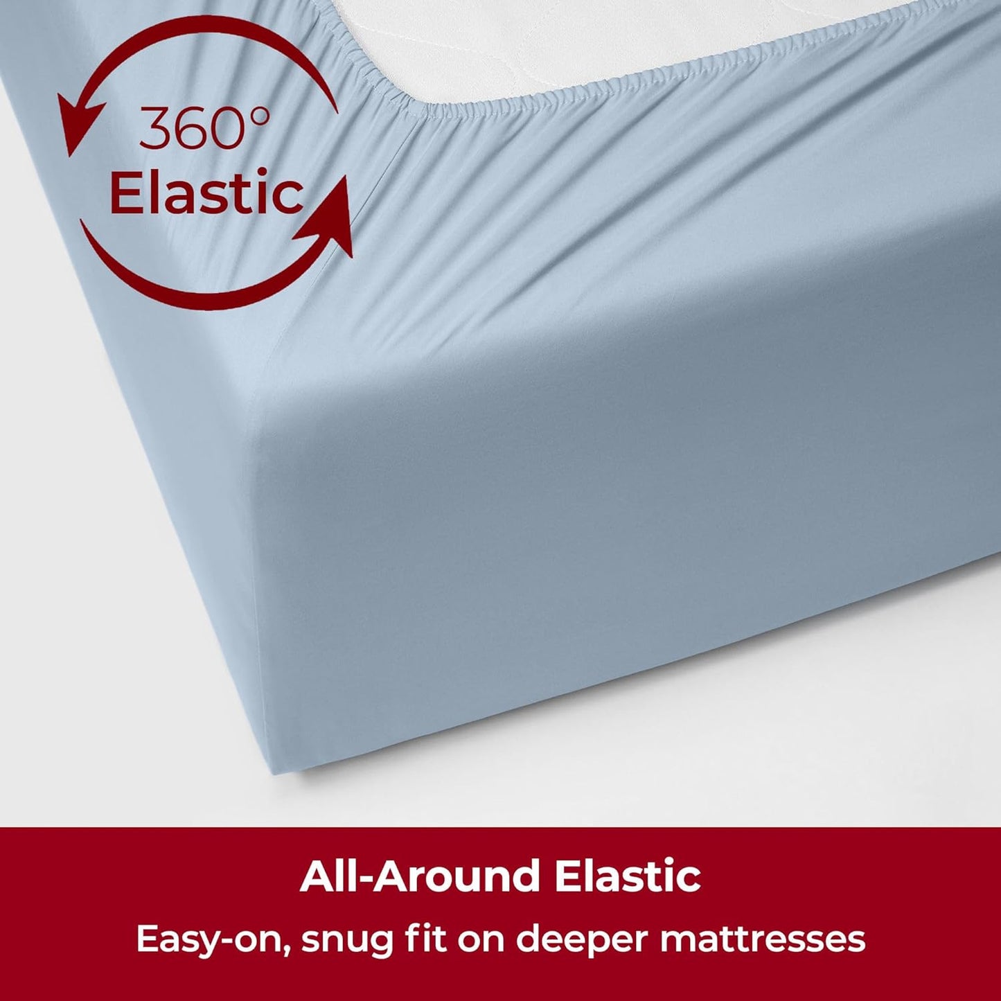 Mellanni Extra Deep Twin XL Sheets - 3 PC Iconic Collection Bedding - Luxury, Ultra Soft, Cooling Bed Sheets - Wrinkle, Fade, Stain Resistant (Twin Extra Long, Blue Hydrangea)