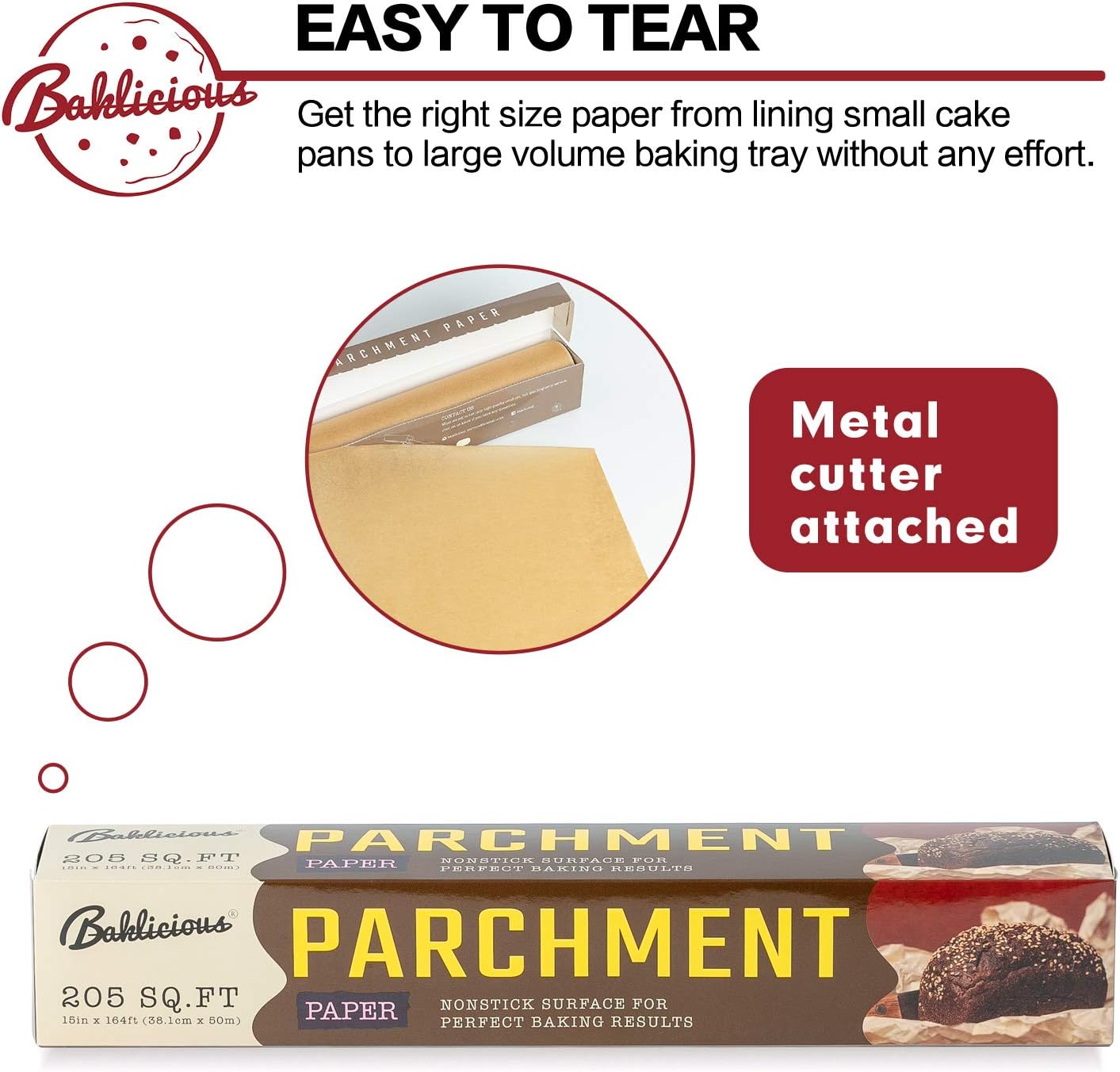 Unbleached Parchment Paper Roll for Baking, 2 Pack of 15 In X 210 Ft Non-stick Baking Parchment Paper, Food Grade Cooking Paper for Baking Bread, Cookies,Pans, Oven, Air Fry