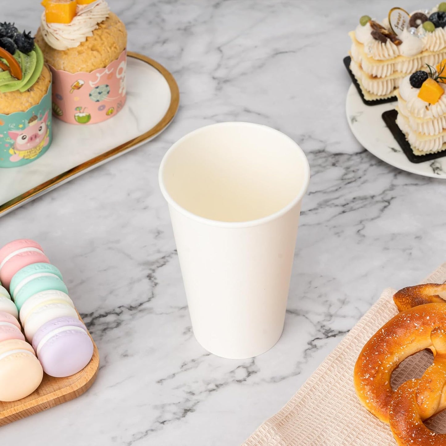 YEEHAW 100 Pack 16 oz Disposable Coffee Cups with Lids, Heat & Leak-proof Paper Cups, to Go Coffee Cups for Hot & Cold Beverage