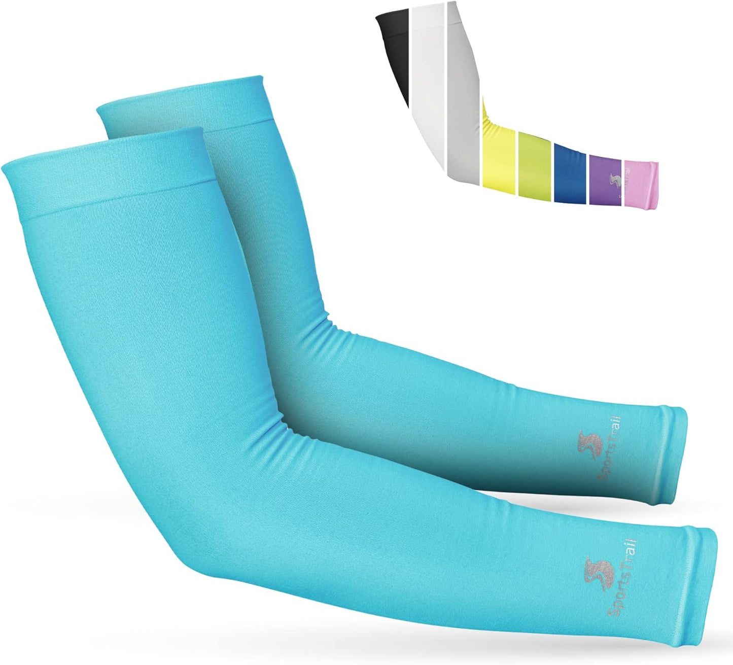 SportsTrail Cooling Arm Sleeves for Men & Women – Breathable, UV Sun Protection, Sports Arm Sleeves for Women, Men & Youth