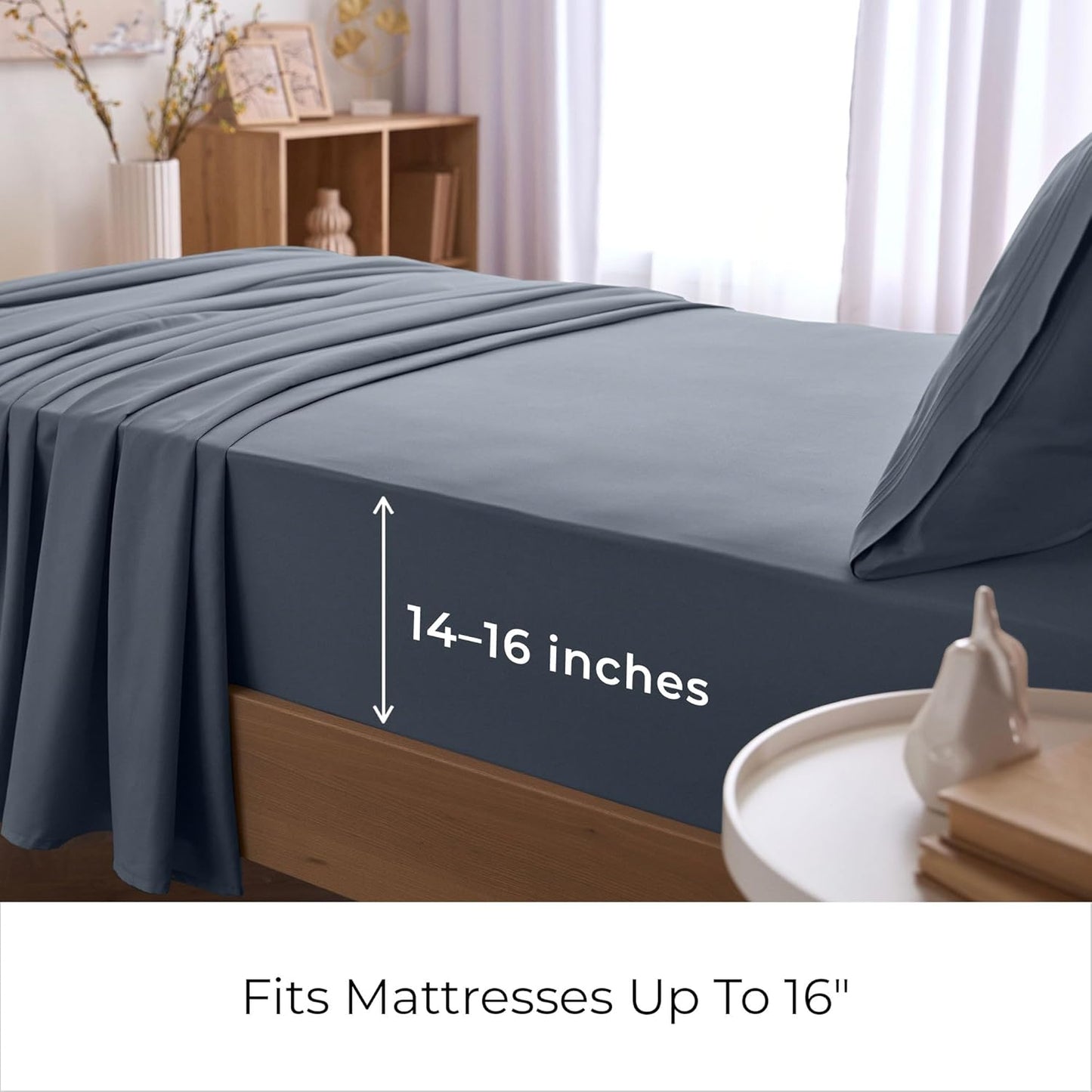 Mellanni Twin XL Sheets Set - 3 PC Iconic Collection Bedding - Hotel Luxury, Extra Soft, Cooling Bed Sheets - Wrinkle, Fade, Stain Resistant (Twin Extra Long, Mineral Gray)