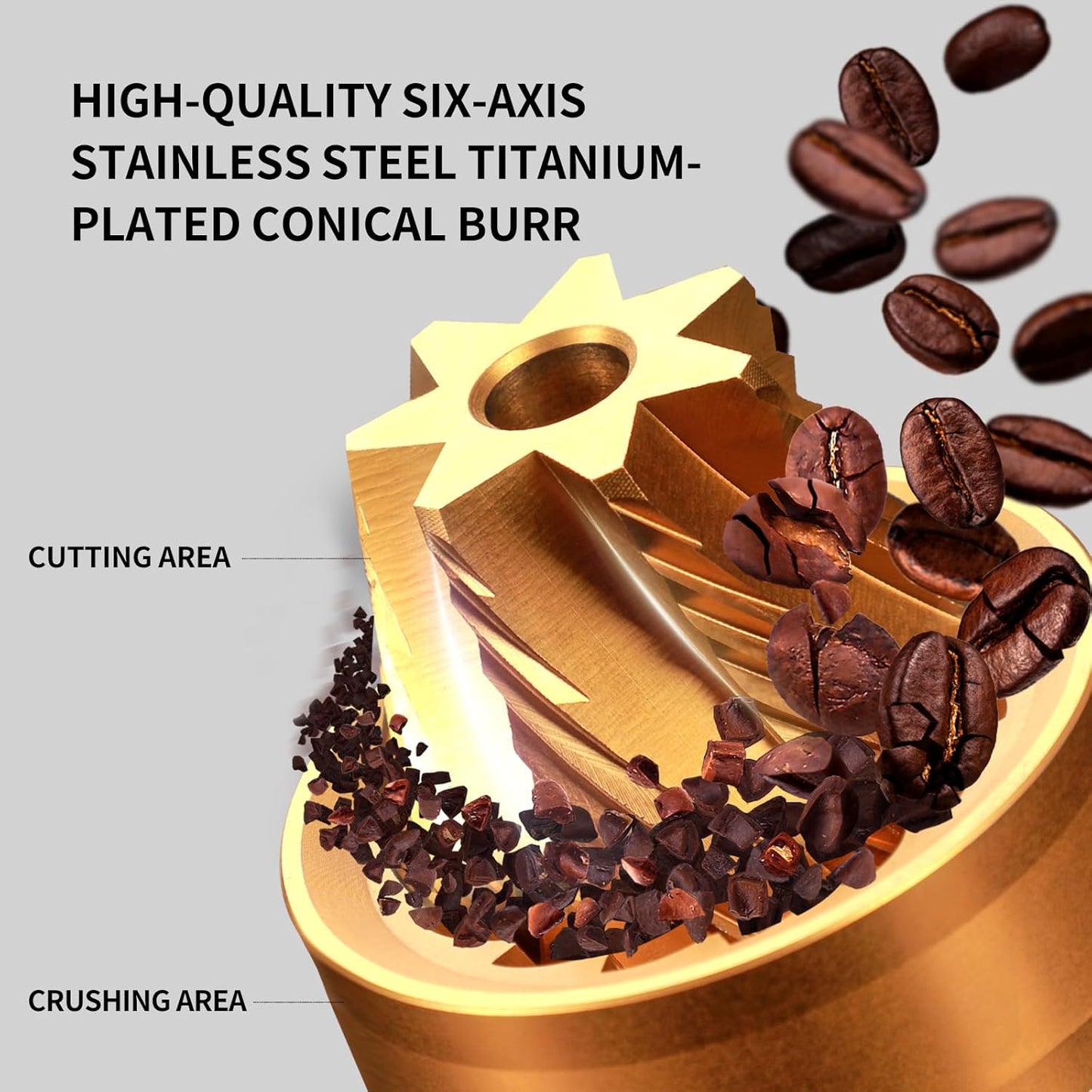 Z3 /Z3pro Coffee Bean Grinder, Hand Grinder with 6-Core CNC Stainless Steel Conical Burr,Double Bearing Positioning for Espresso,Pour Over,FrenchPress,Moka,Americano (Silver, Z3PRO)