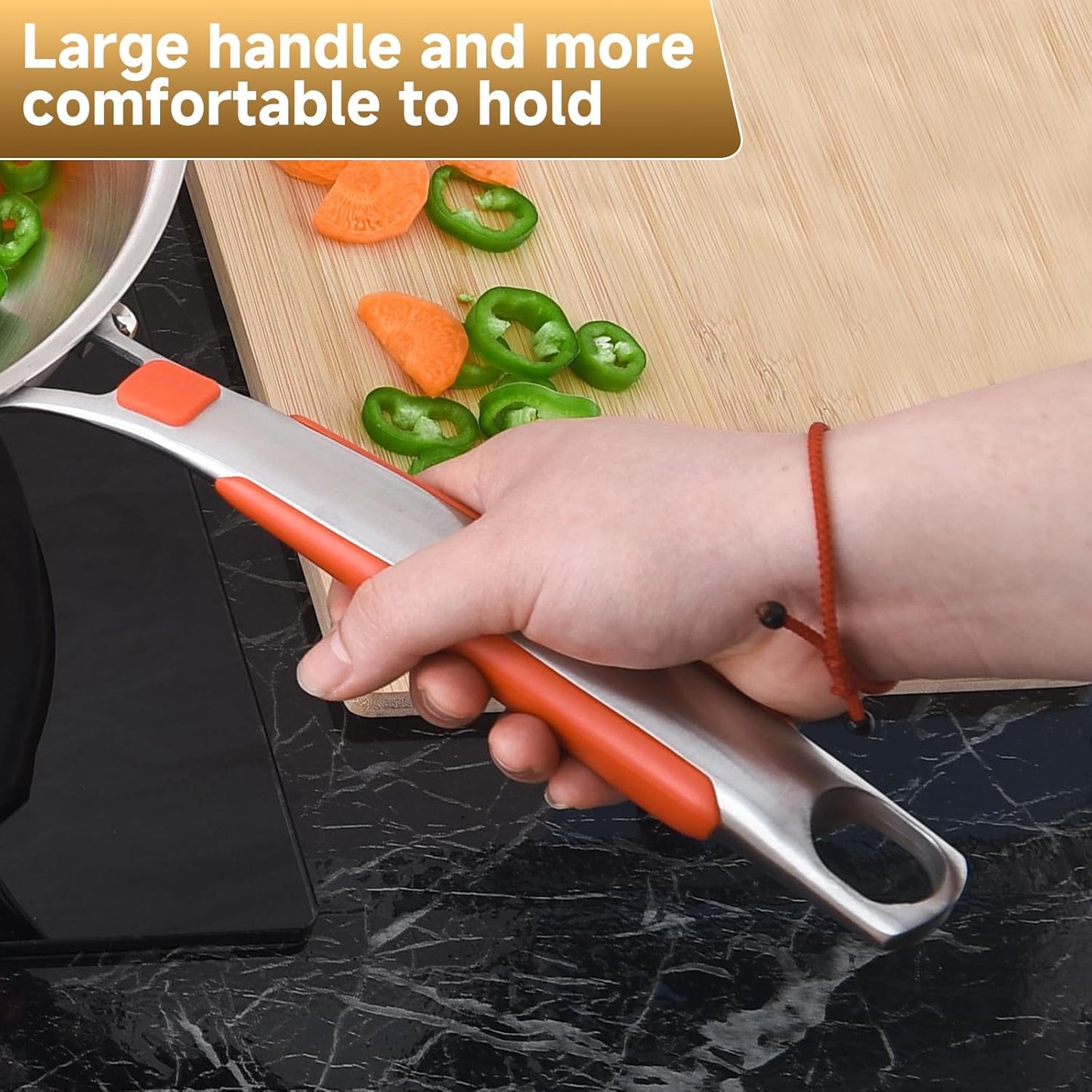 Inqibee 12 Inch Tri-Ply Stainless Steel Frying Pan with Lid,Skillet,Induction Cooking Pan,Dishwasher Safe,Detachable Large Handle