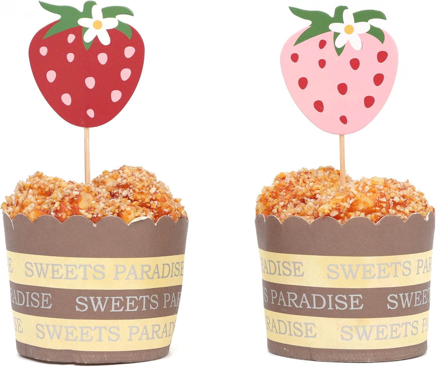 Strawberry Birthday Cupcake Toppers - Strawberry Berry One 1st Birthday Cake Topper,Fruit Themed 1st Party Decorations.Sweet One Cupcake Toppers (Strawberry cake topper)