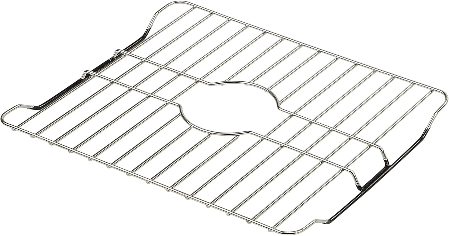 SunnyPoint 304 Stainless Steel Sink Protector Rack – Rust-Resistant Grid for Kitchen Sink Bottom, Scratch Prevention, Drainage Support, Fits Sinks 16.15" x 12.4", Center Drain Hole Required