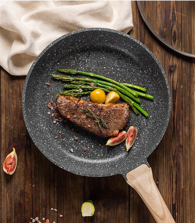 Nonstick Frying Pan Skillets 3-Piece Set 8/9.5/11 inch, Granite Coating Omelette Pan, 100% PFOA free Cookware Pan, Non Stick Stone Frying Pan Skillets Set