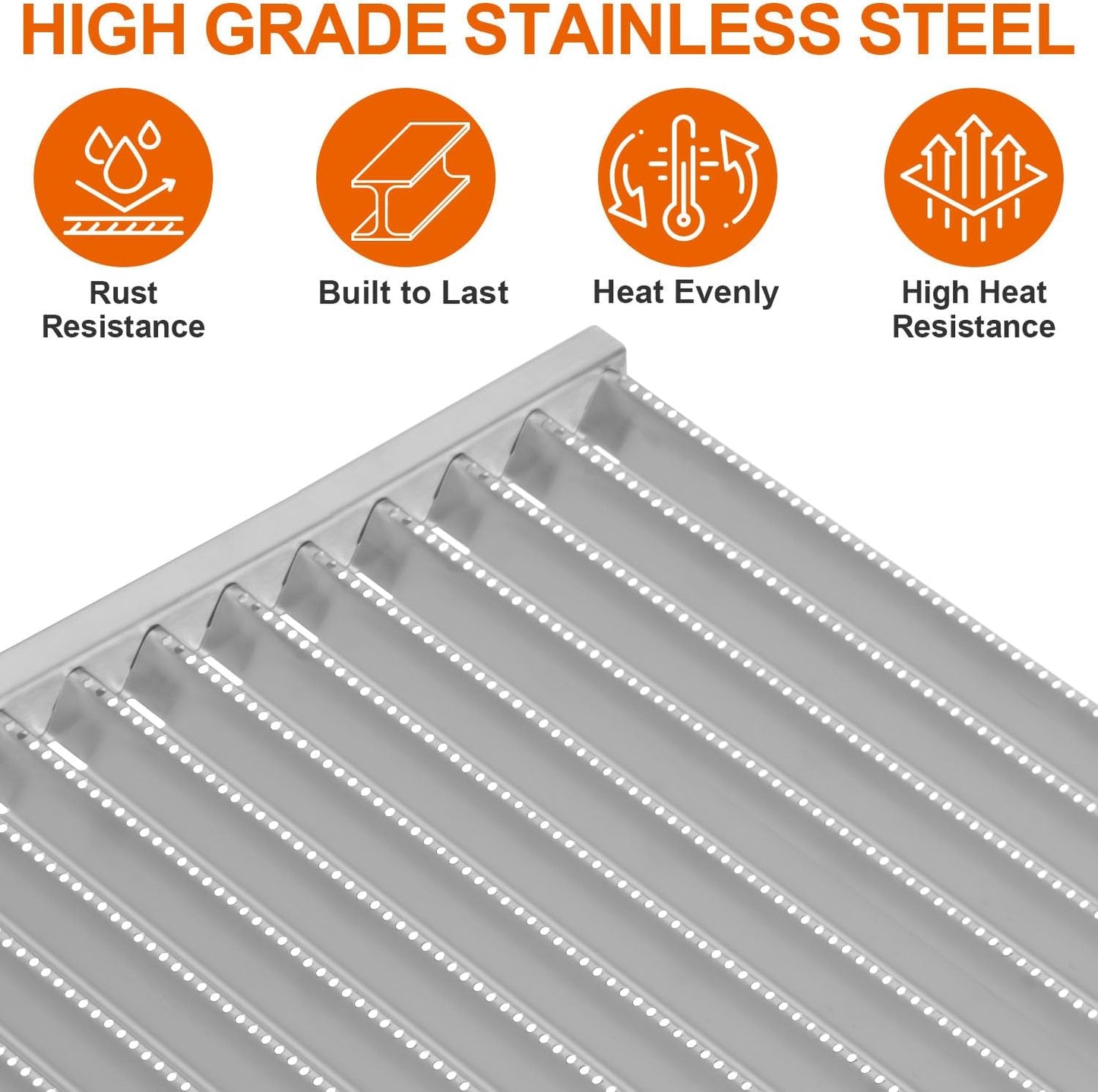 DELSbbq Grill Grates and Emitter Plates for Charbroil Commercial Infrared 4 Burner 463242715 463242716 463276016 466242715 466242716 466242815 466242816 463257520 463255020, G533-0009-W1 G533-2200-W1