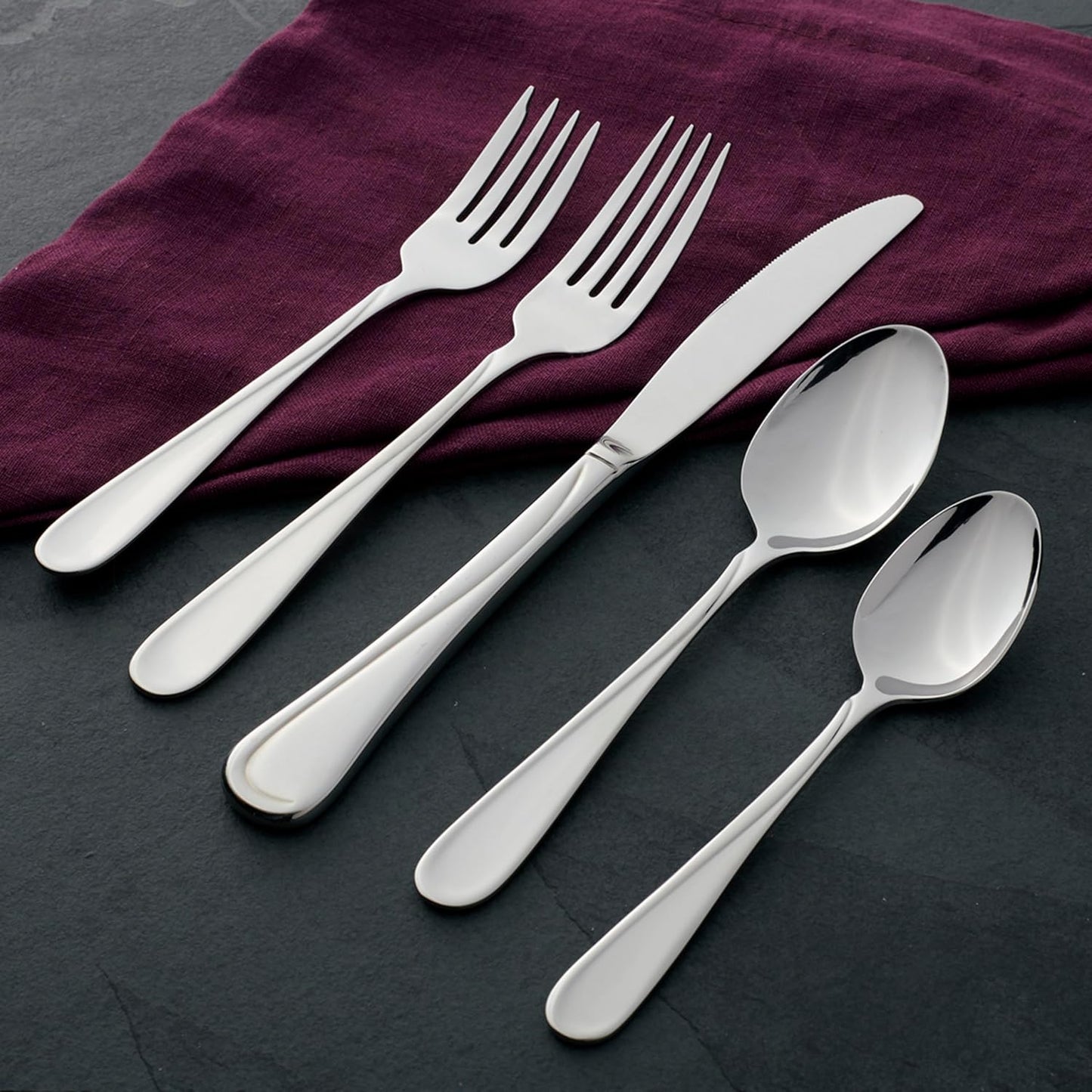 Oneida 2865045AL20 Flight 45 Piece Everyday Flatware Set, Service For 8